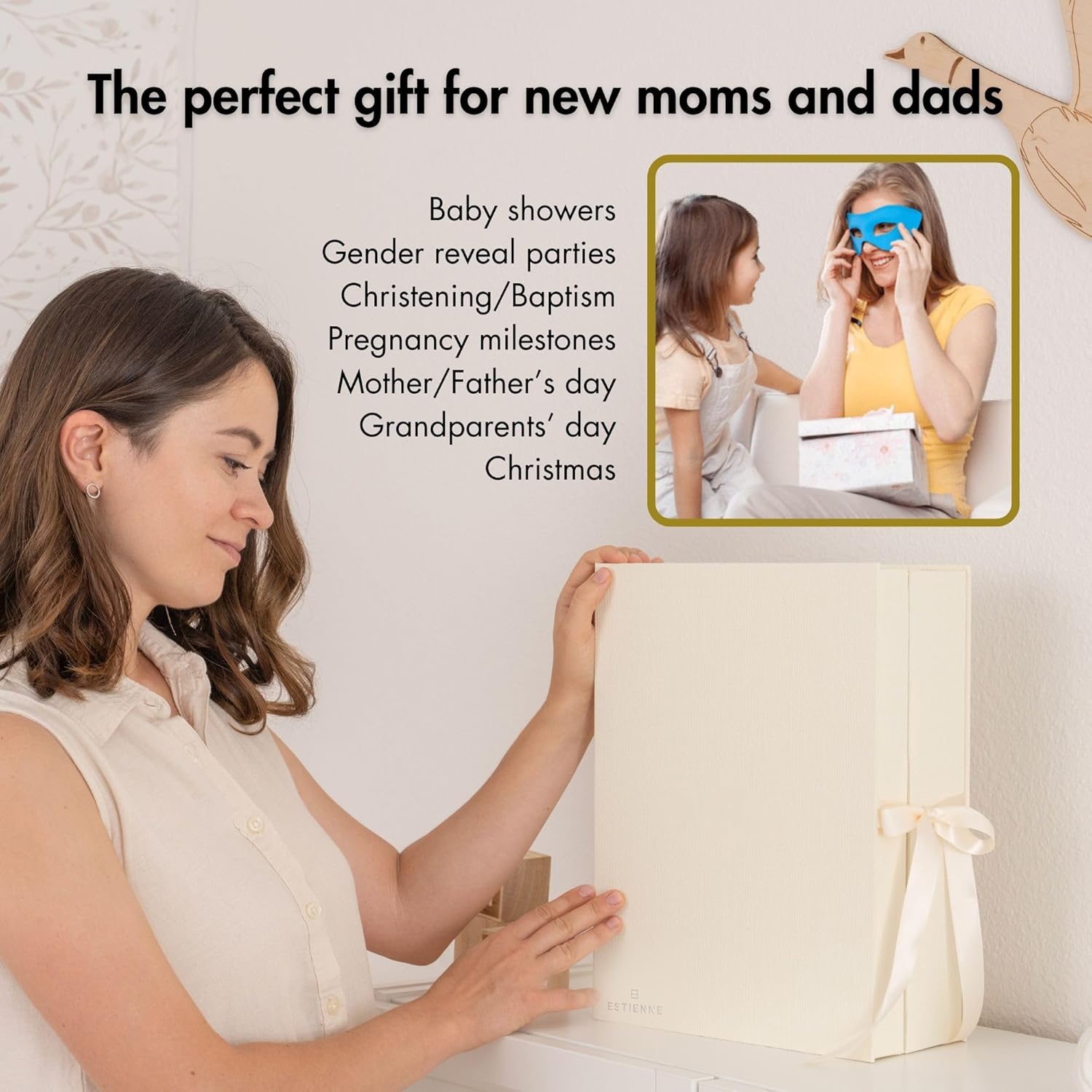 Estienne Large Light Yellow Baby Keepsake Box