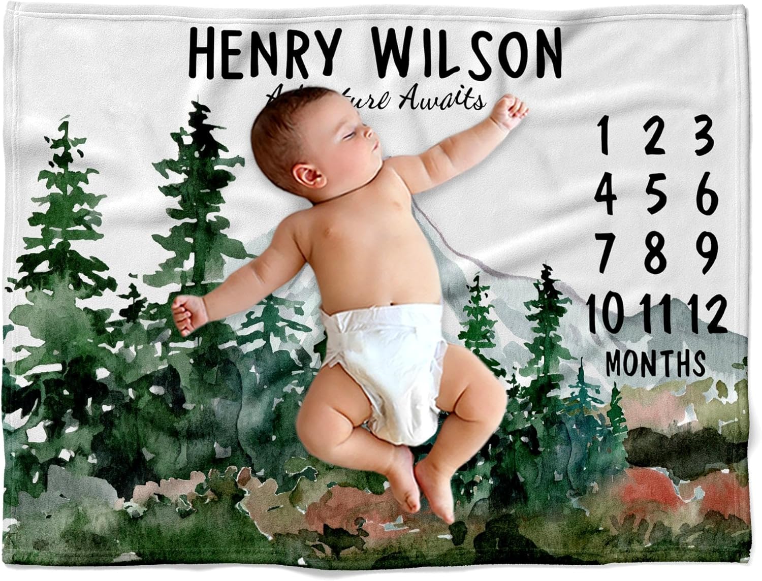 Personalized Forest Baby Blanket with Custom Name