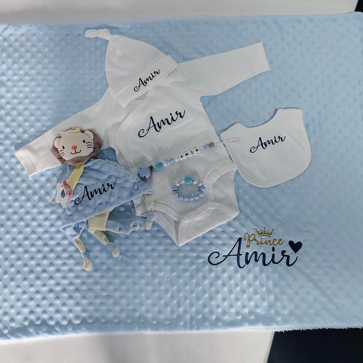 Personalized Baby Blanket for Boys with Name - Ultra Soft Minky Fleece