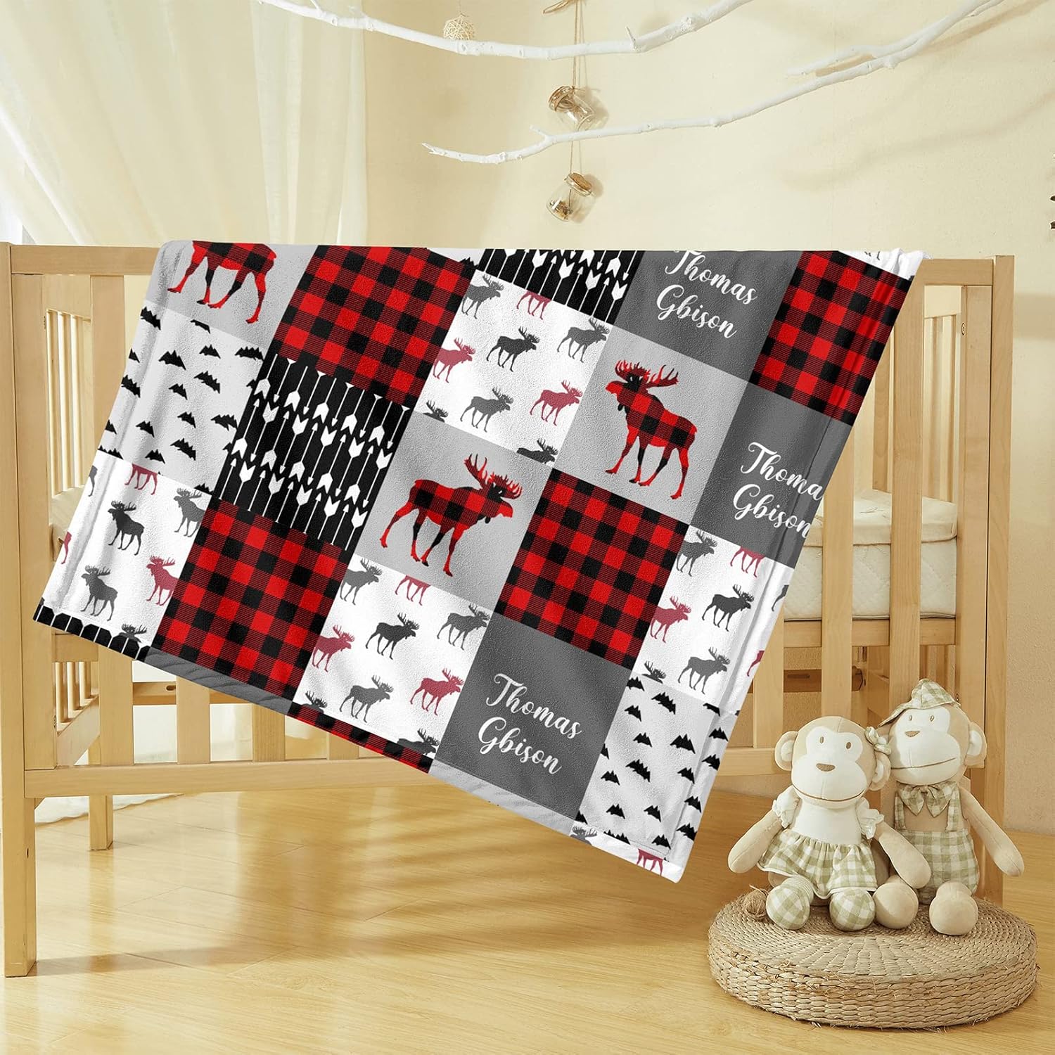 Munific Woodland Deer Personalized Baby Blanket 1