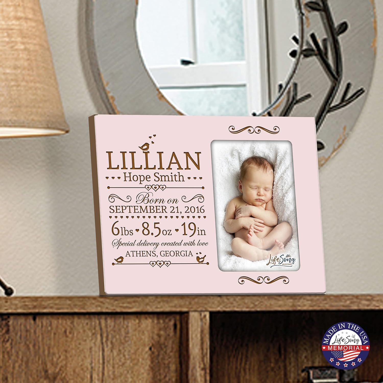 LifeSong Milestones New Baby Birth Announcement Frame