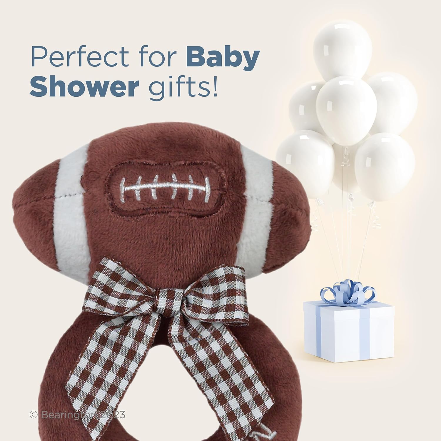Bearington Baby Touchdown Plush Football Rattle