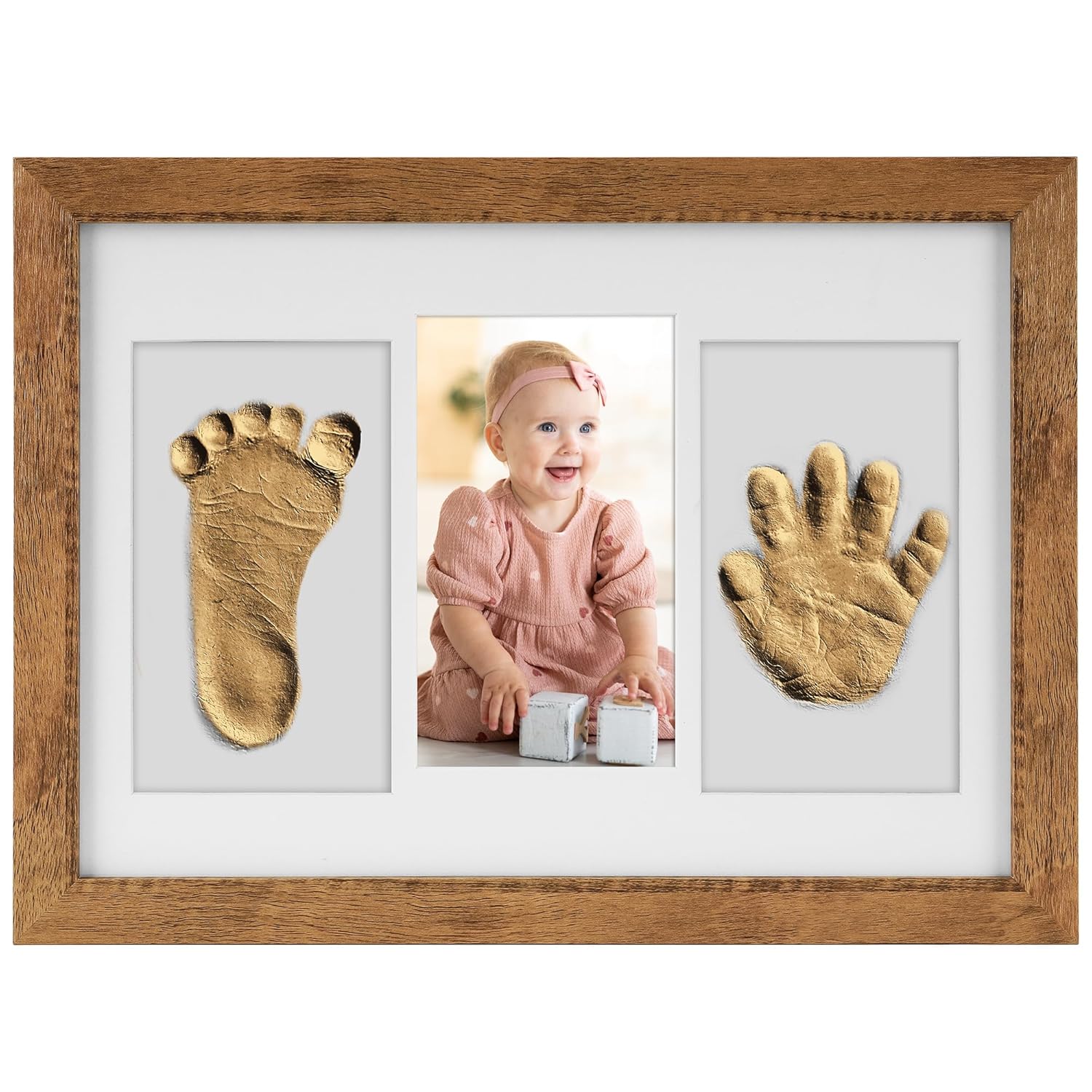 Cadolen Baby Footprint Kit with Wooden Frame