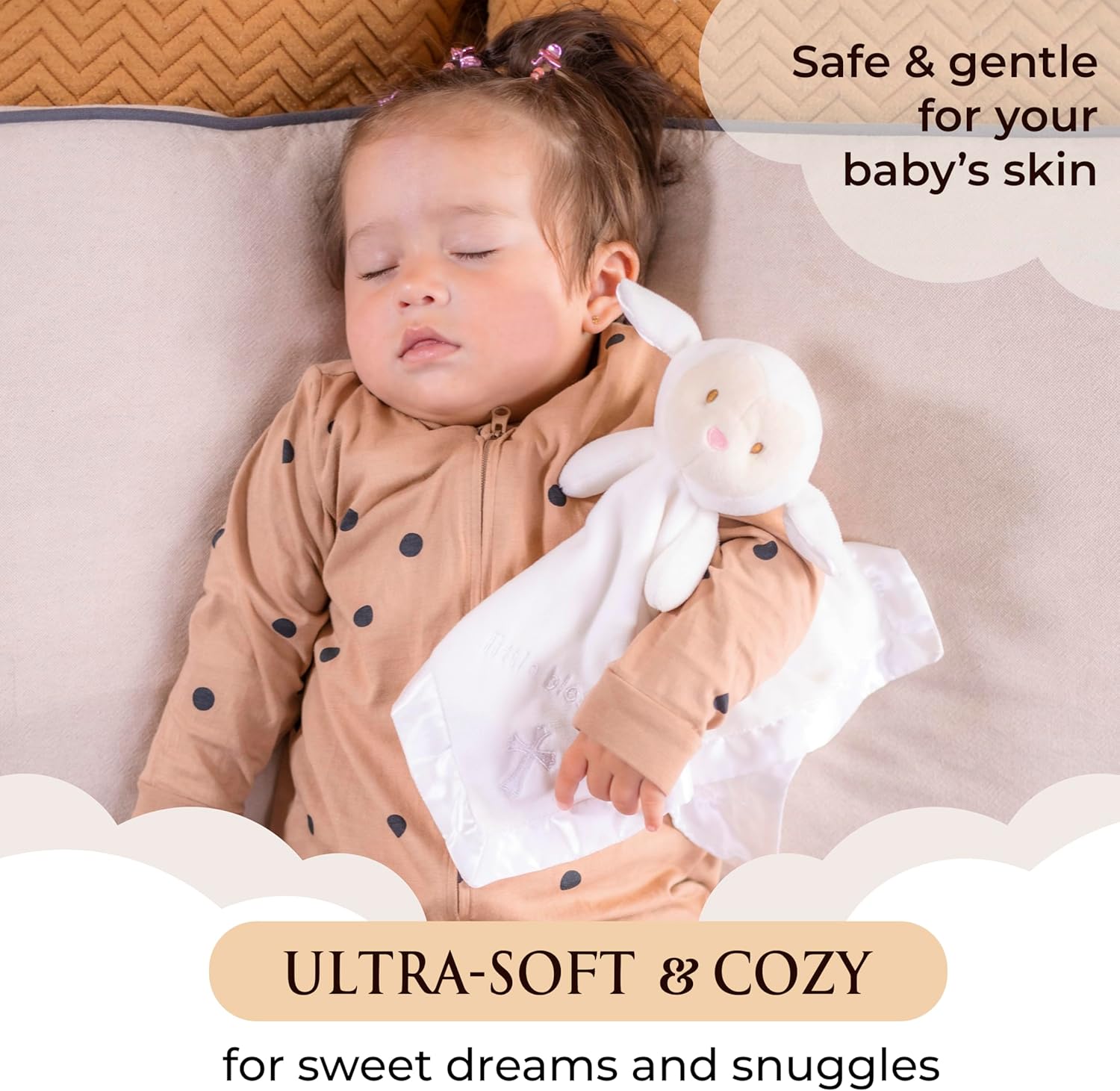 TRANQUIL KIDDO Lamb Lovey - Baptism Gift for Baby 14 inch