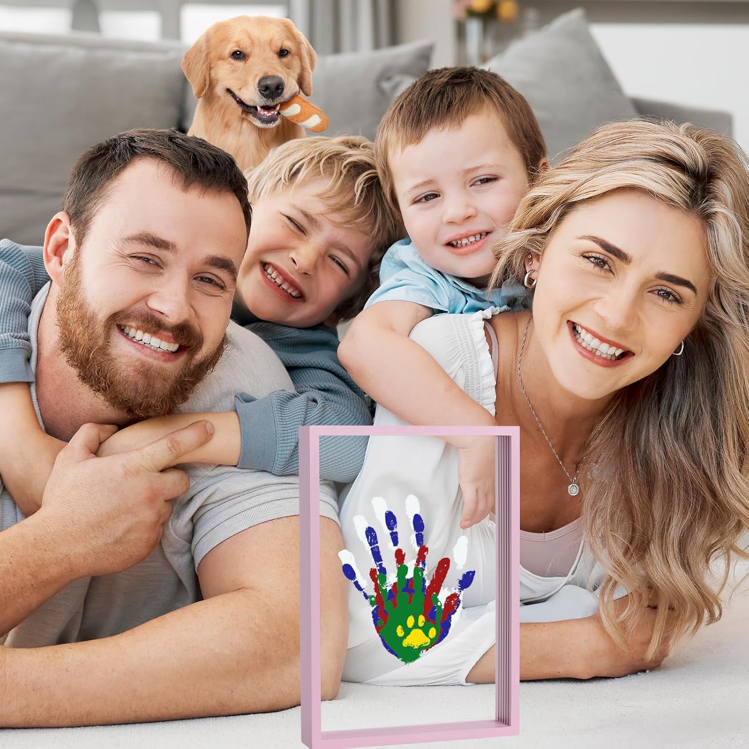 Family Handprint Kit with 5 Non-Toxic Paints