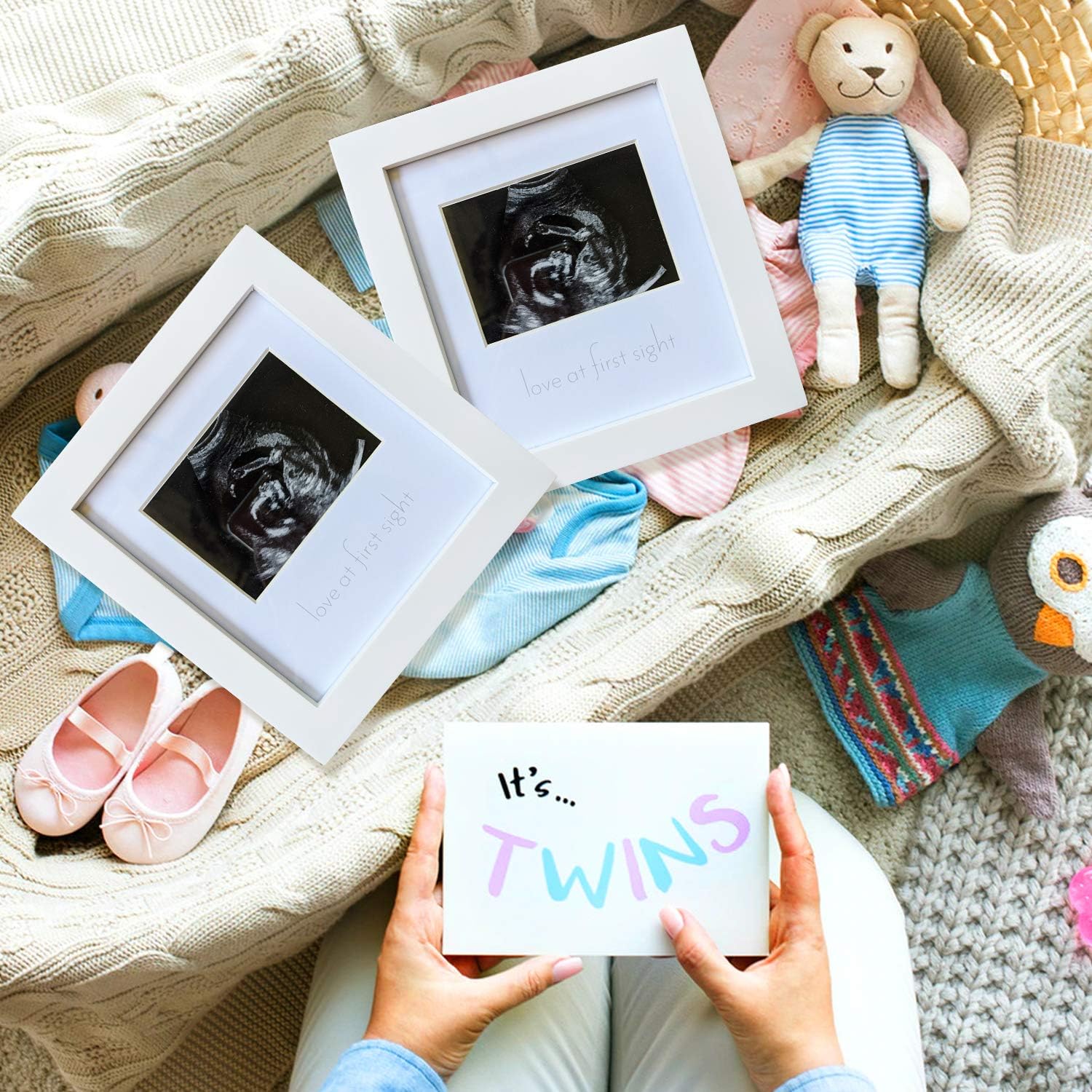 Green Pollywog Baby Sonogram Frame with Inkless Pad