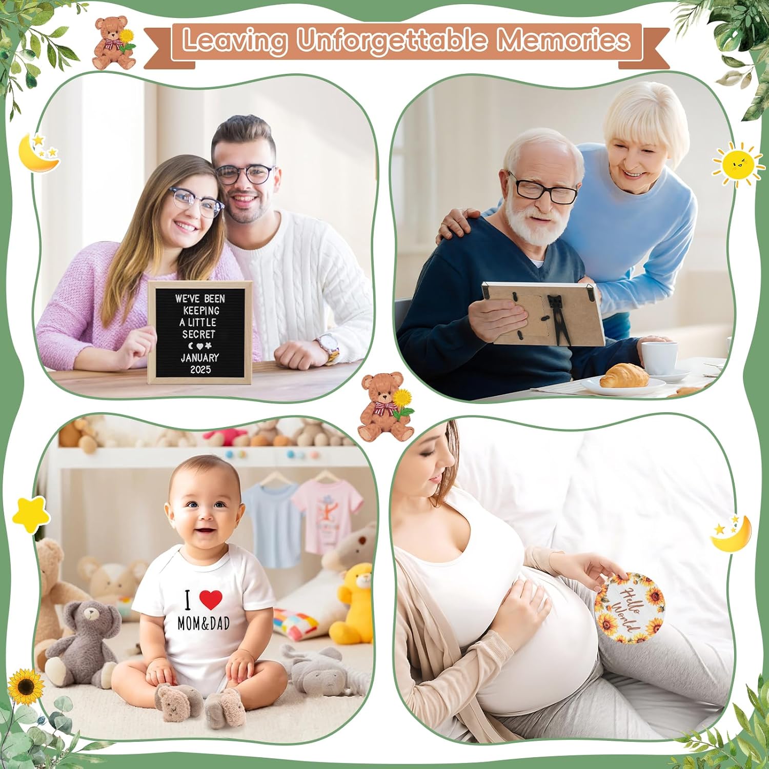 OFUSUY 11 Pcs Pregnancy Announcement Set 1