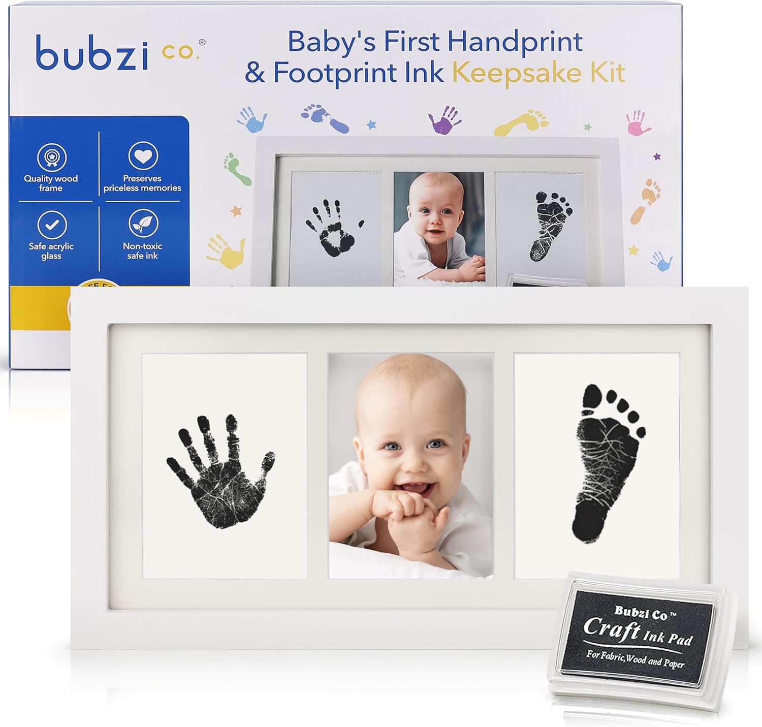 Bubzi Co Baby Handprint Footprint Kit for Newborns 1
