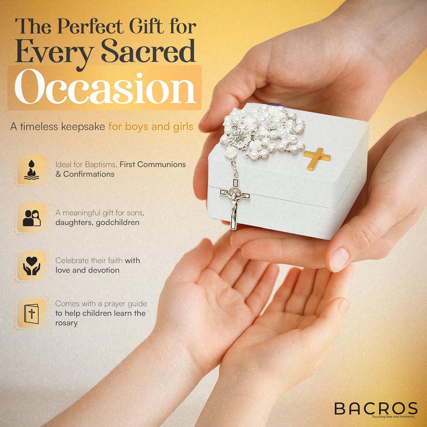BACROS Baby Baptism Gift Set For Boys Girls