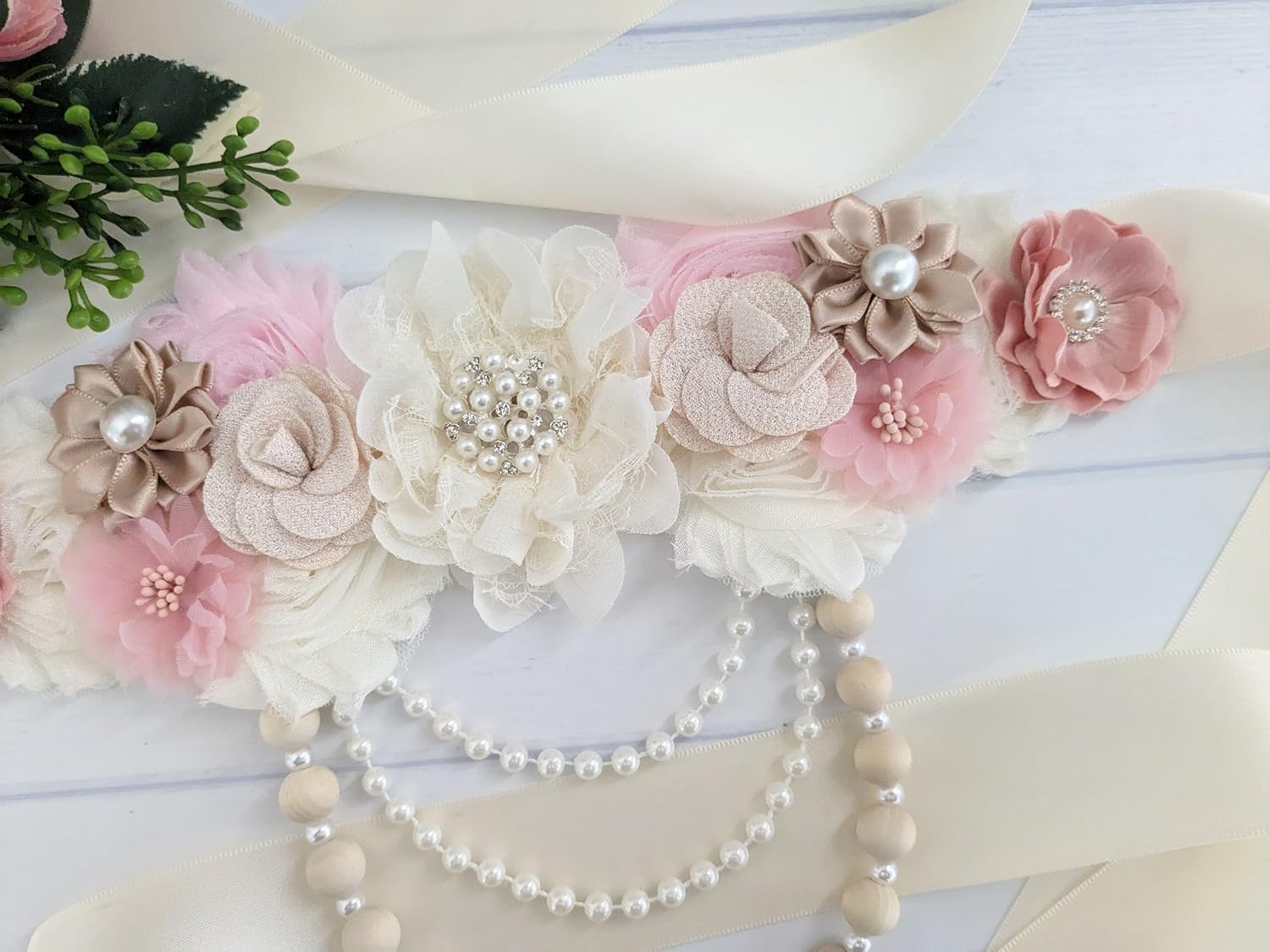 Blush Pink Baby Girl Bump Sash for Mom to Be