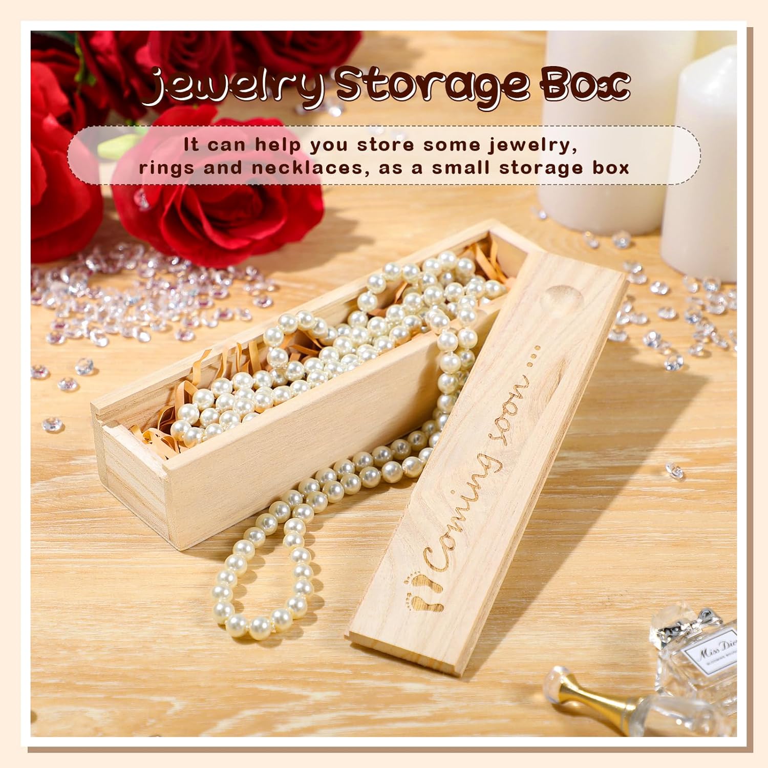 Qunclay Pregnancy Test Keepsake Box with Raffia Ribbon 1