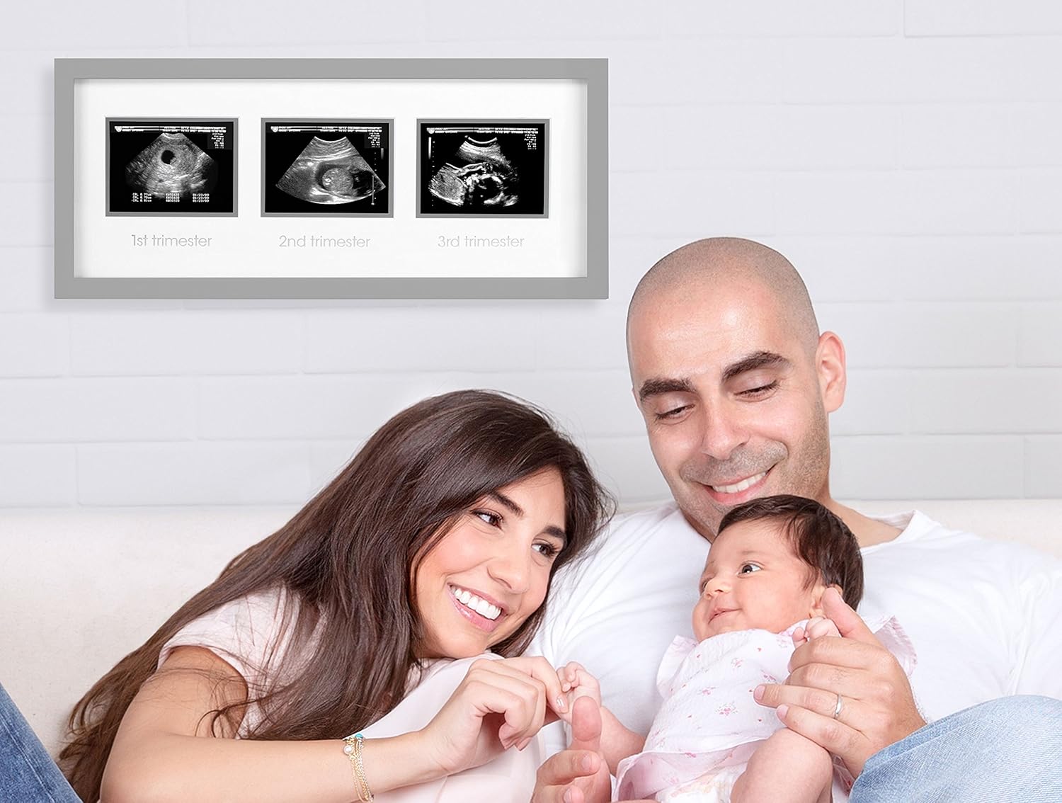Pearhead Triple Sonogram Picture Frame Gray