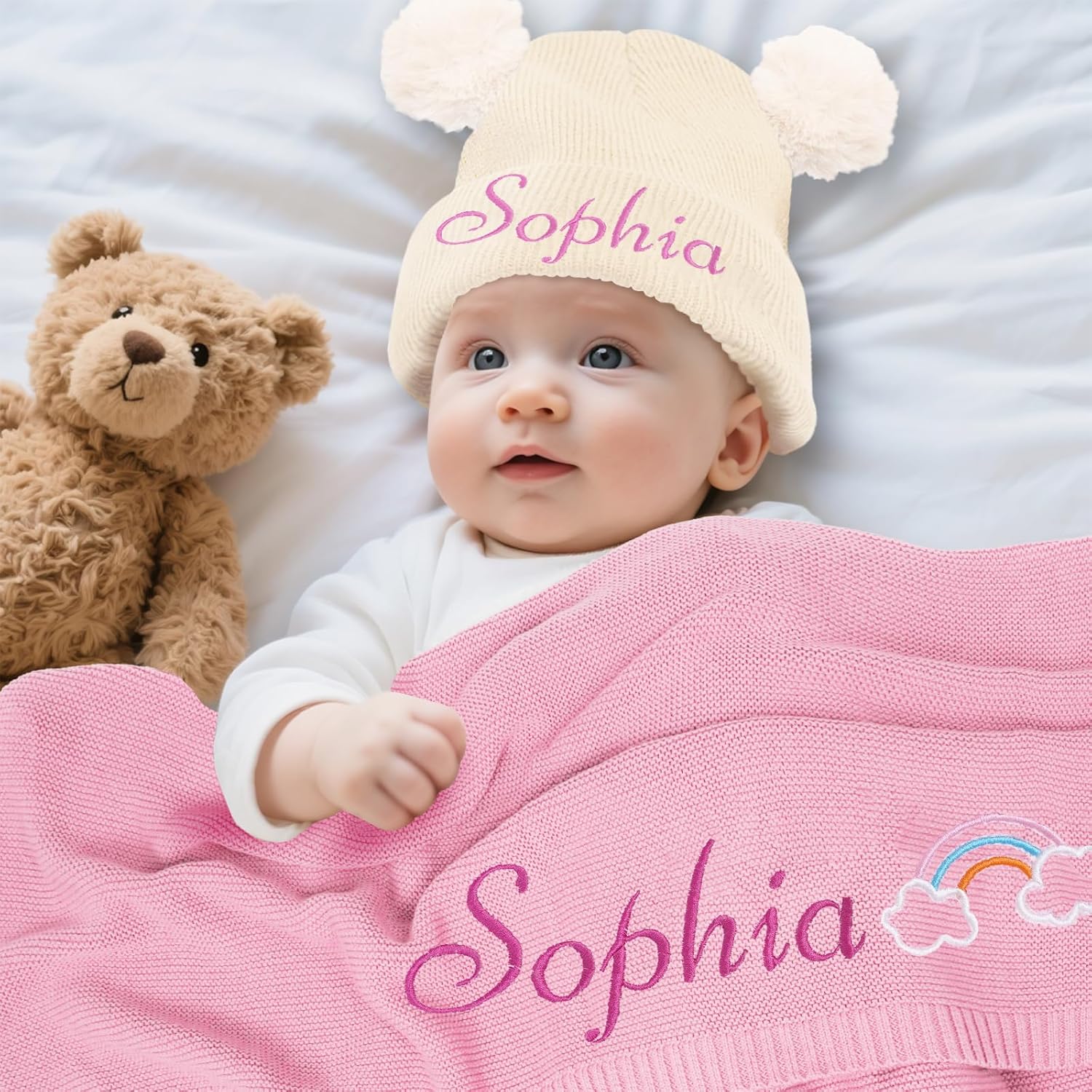 Baosity Personalized Baby Blanket with Name and Pattern