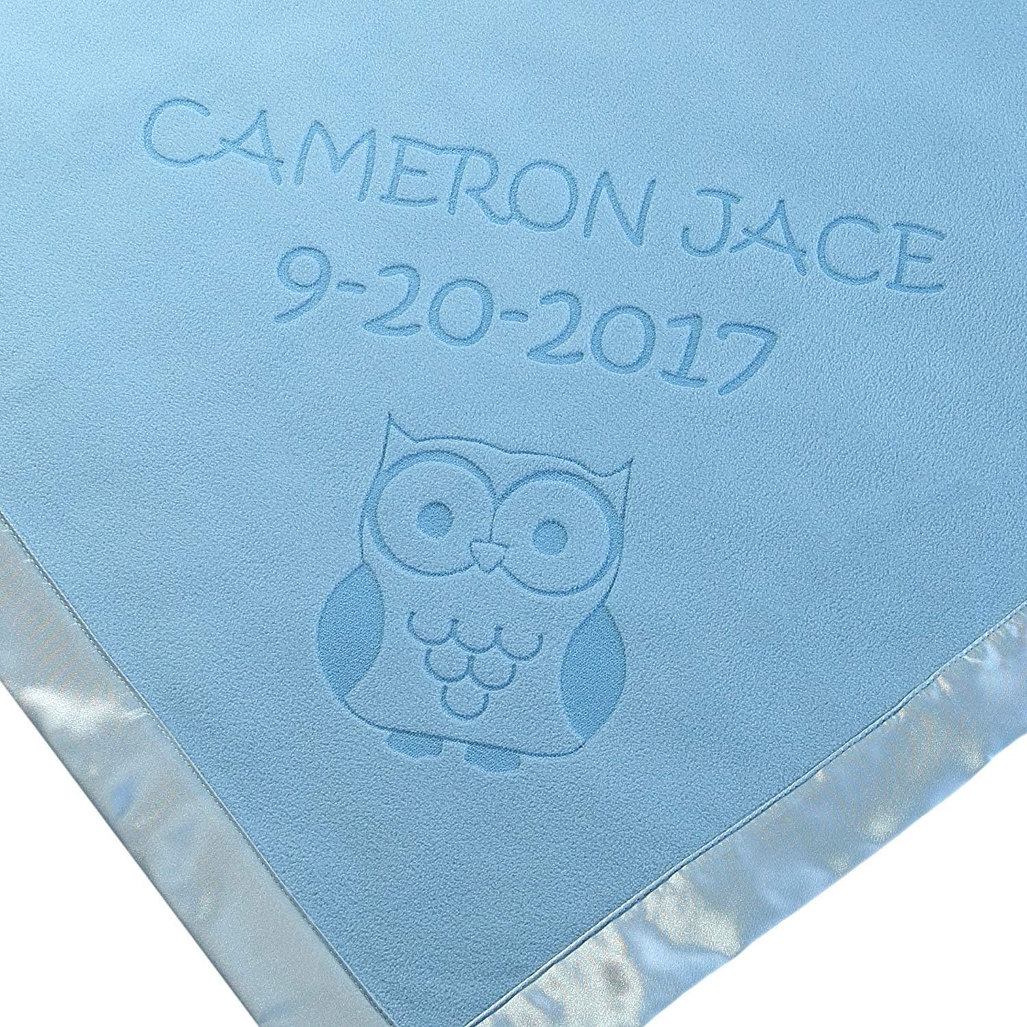 Custom Catch Personalized Owl Baby Blanket for Boy