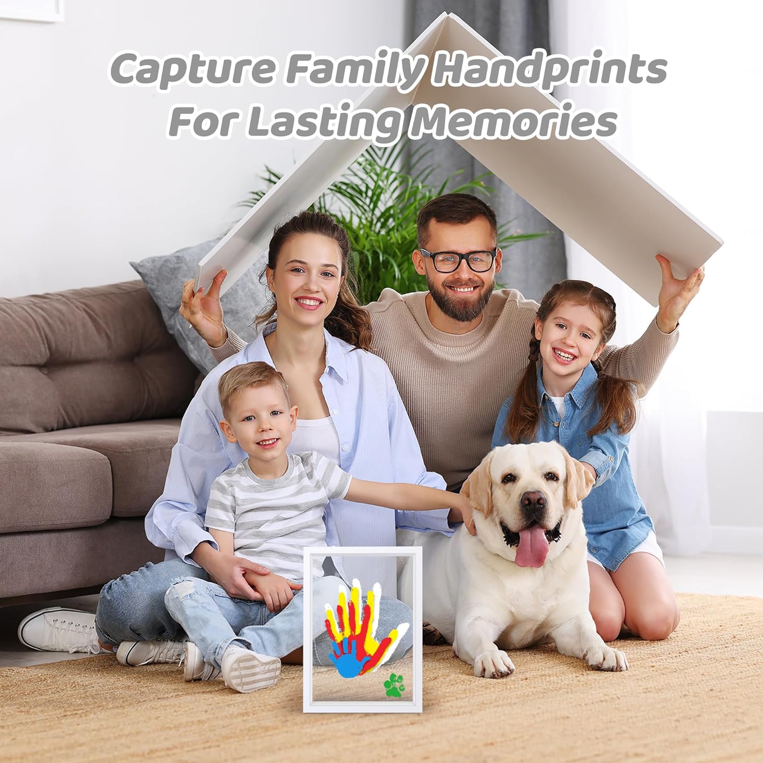 Omrhvi Family Handprint Kit with Frame and Paints