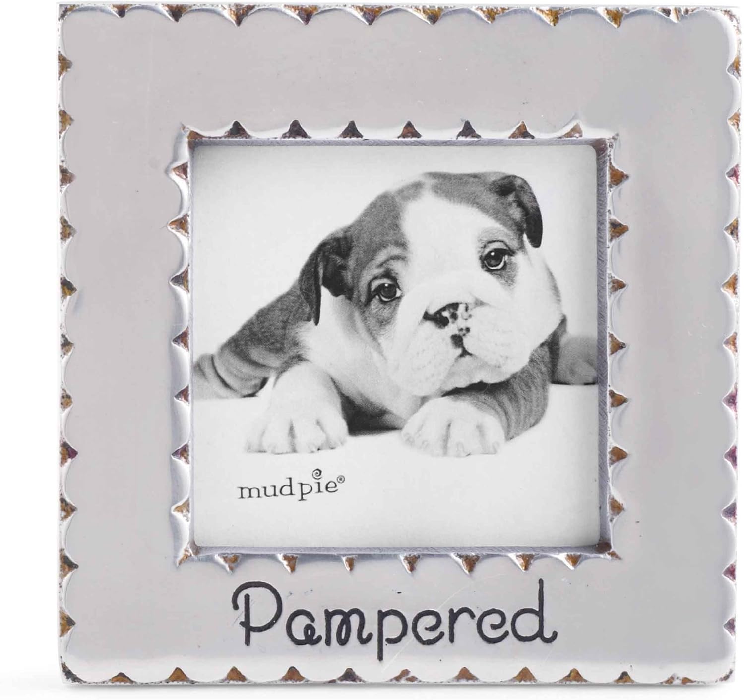Mud Pie Pampered Square Scallop Photo Frame