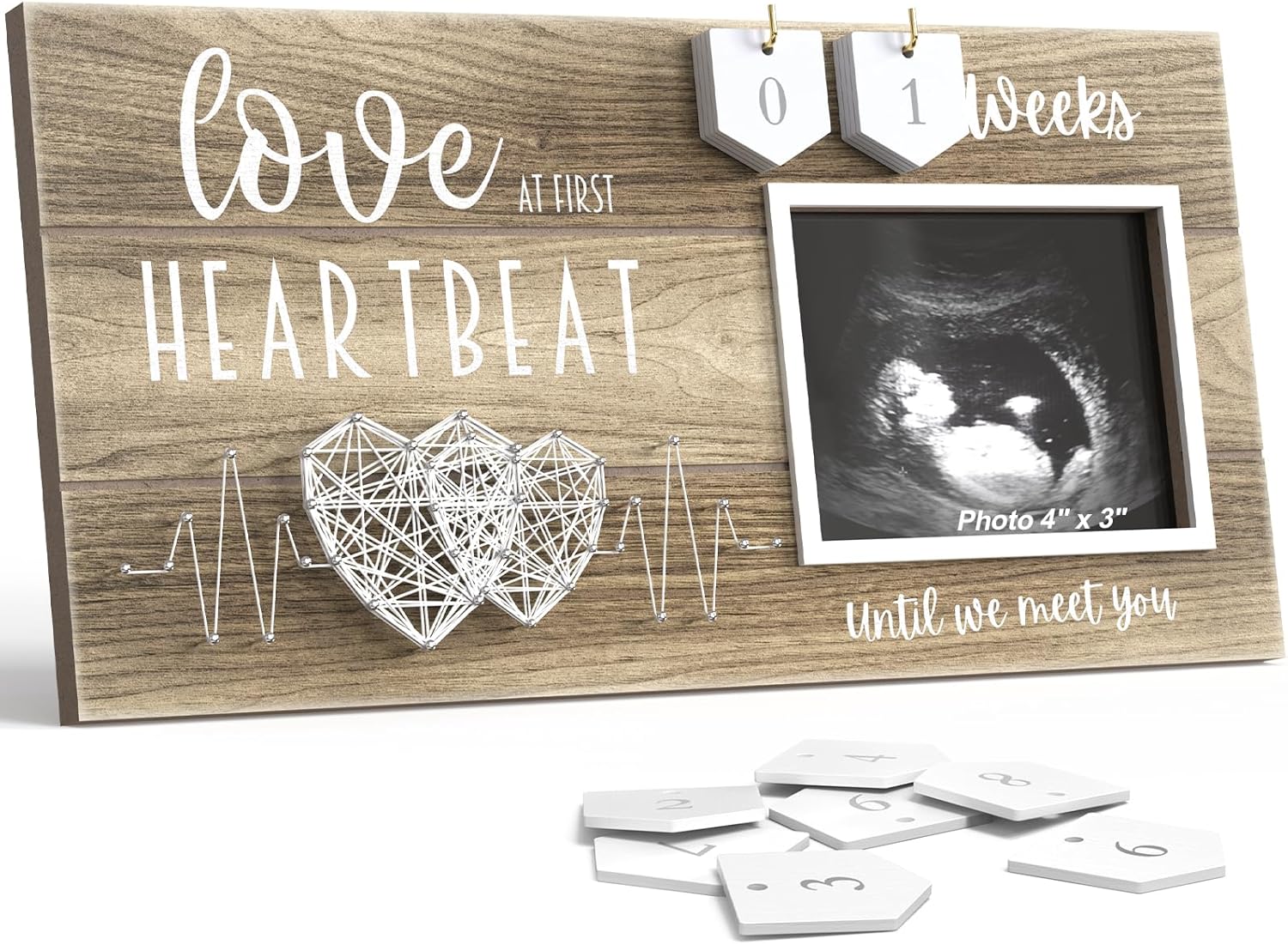 EURSET Baby Countdown Ultrasound Picture Frame - 4x3 Keepsake