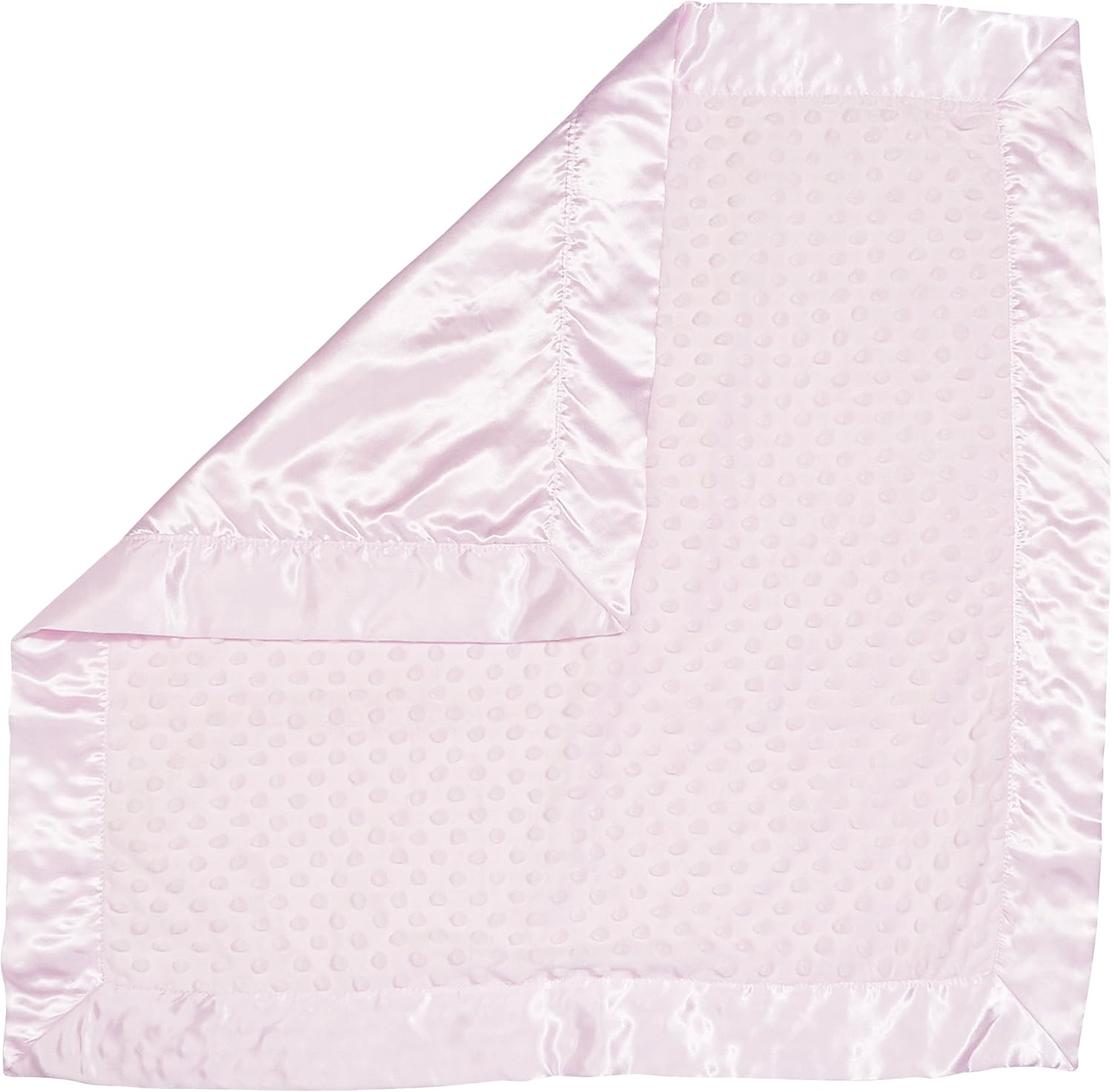 Bearington Collection Pink Satin Baby Lovey Blanket