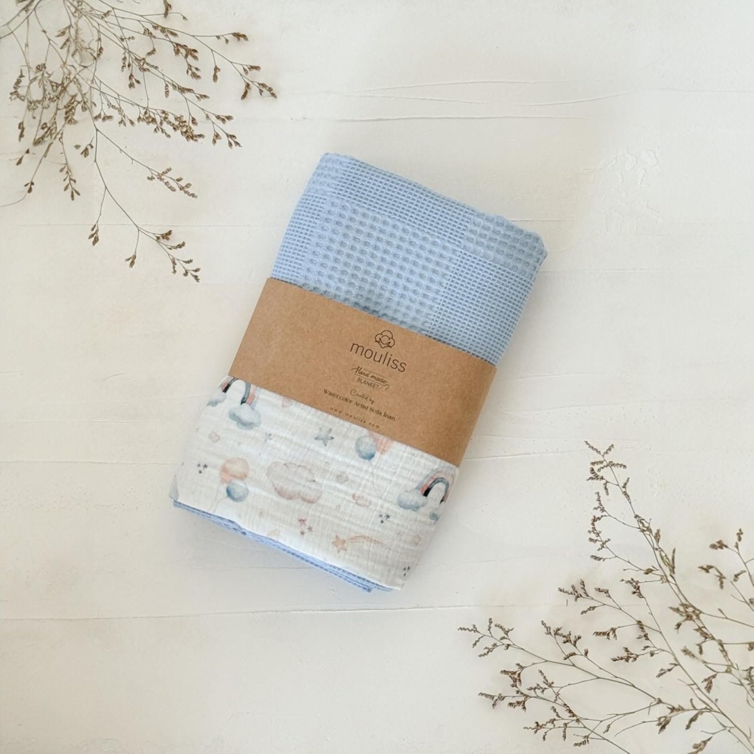 Personalized Baby Blanket with Name Handmade Organic Cotton Keepsake