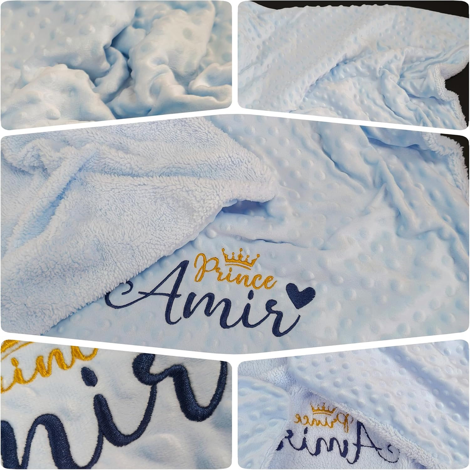 Personalized Baby Blanket for Boys with Name - Ultra Soft Minky Fleece