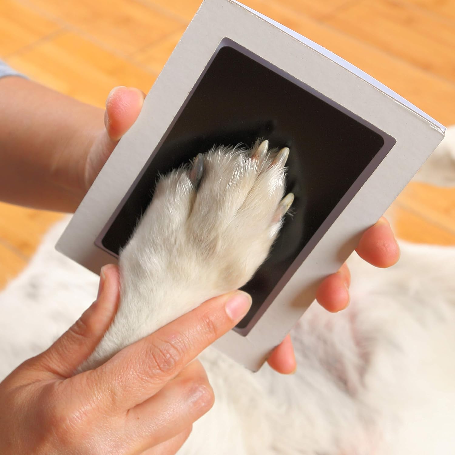 Green Pollywog Baby Handprint Footprint Kit with White Frame