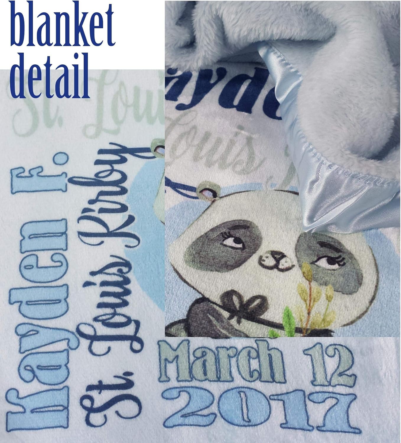 Personalized Baby Blanket for Boys with Name Birth Stats
