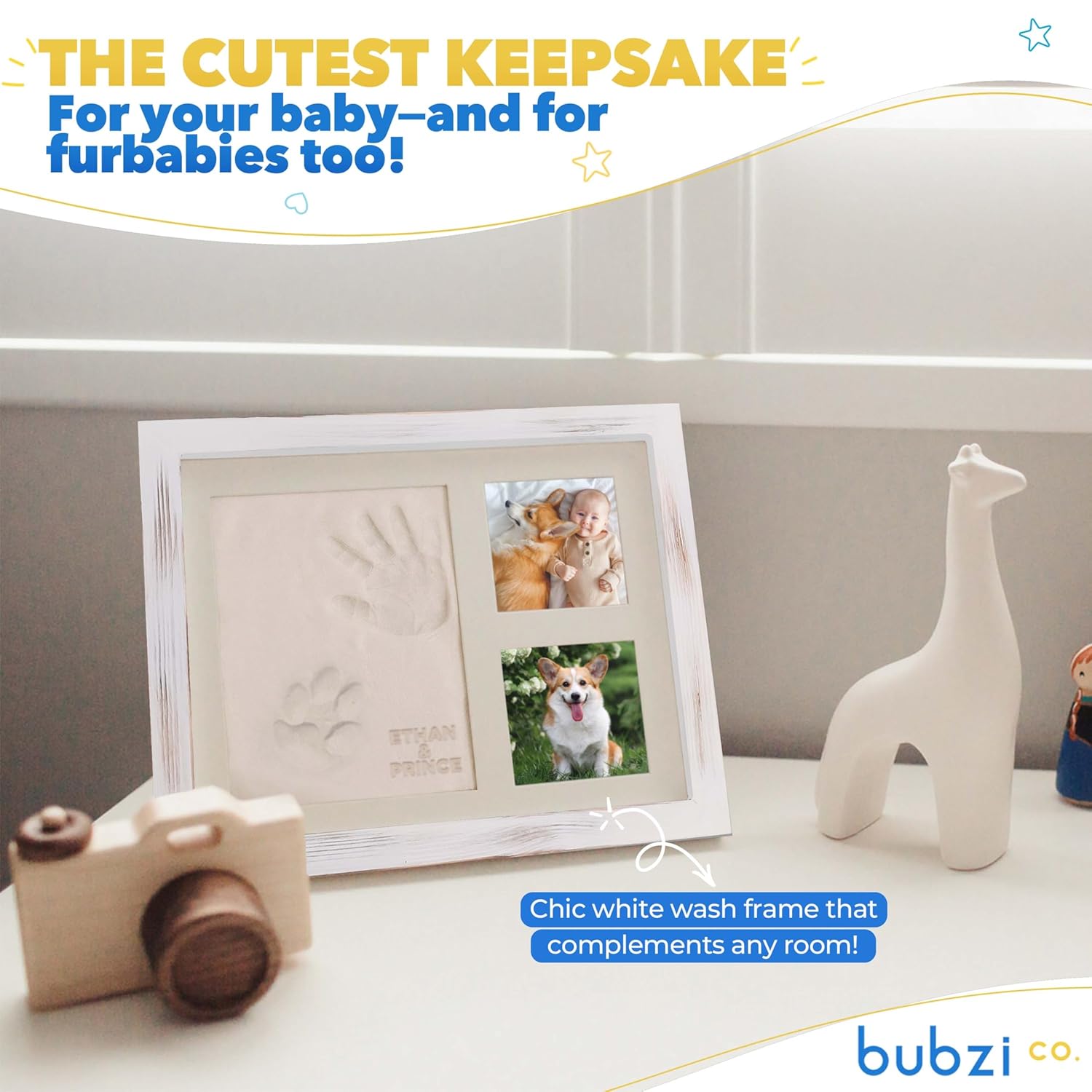 Bubzi Co Baby Print Kit - Keepsake Frame for Newborns