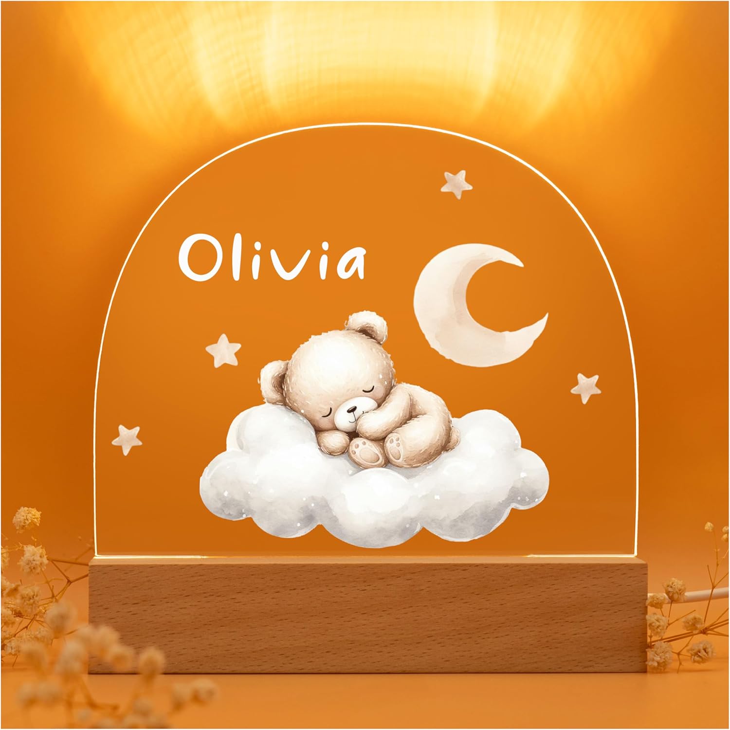 Personalized Baby Bear Night Light with Name 1
