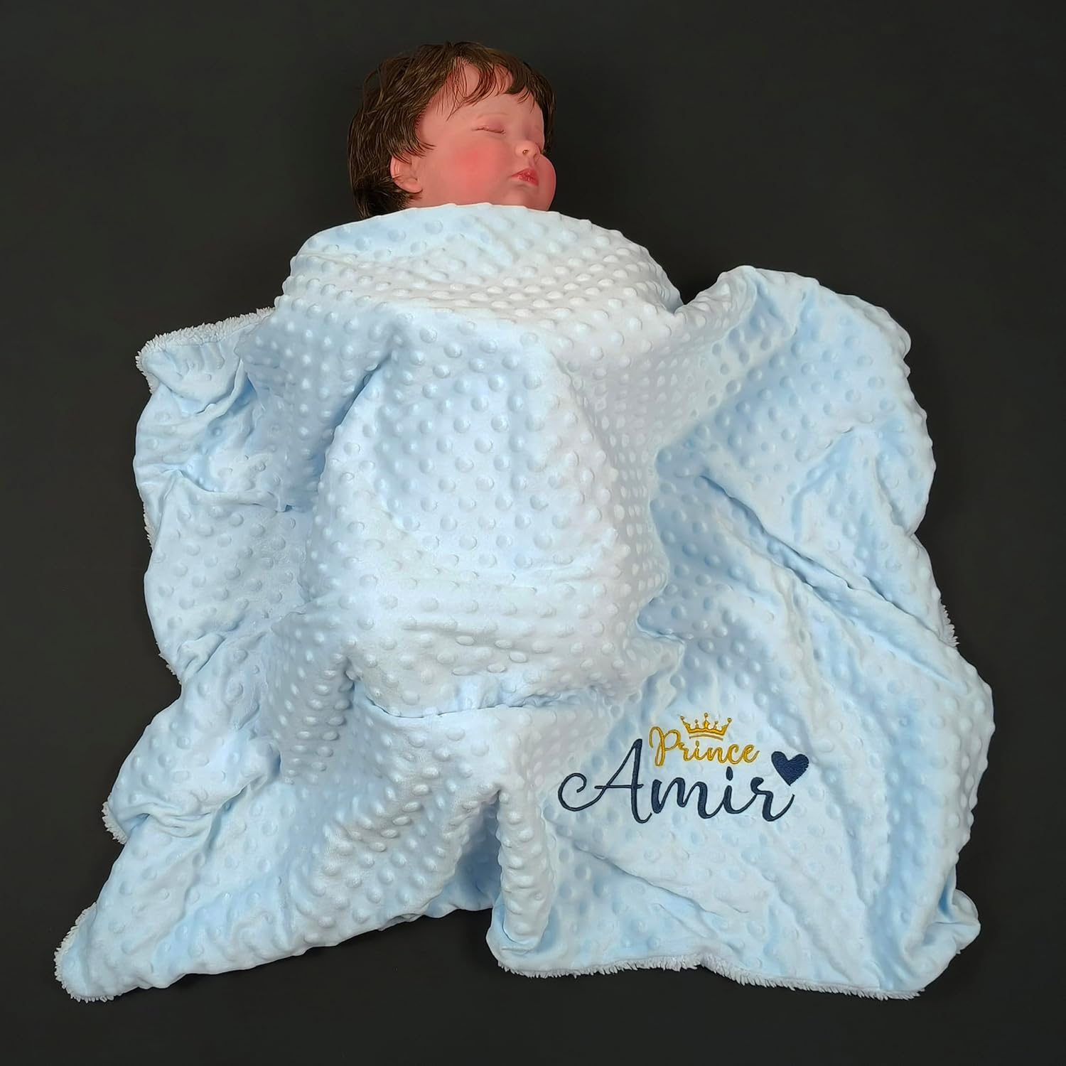 Personalized Baby Blanket for Boys with Name - Ultra Soft Minky Fleece