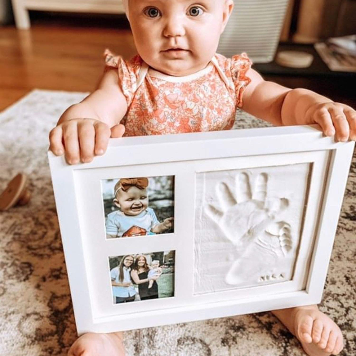 Co Little Baby Footprint and Handprint Frame - Date Name Stamp Kit