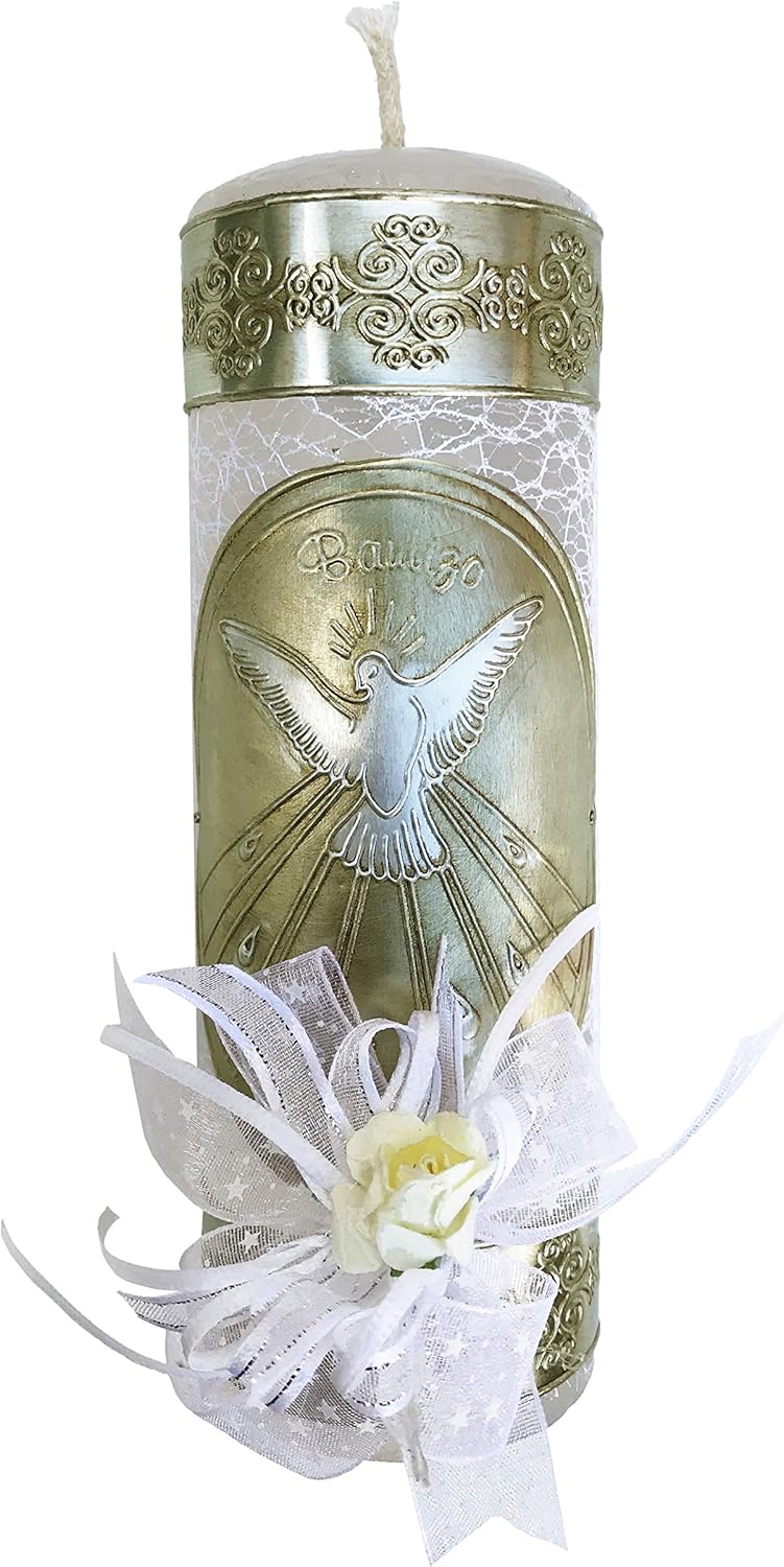 Arcngeles Mexicanos Baptism Candle Set Wooden Box