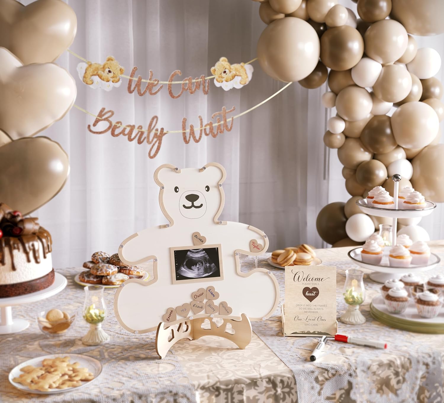 Real Bossy Baby Teddy Bear Guest Book Frame