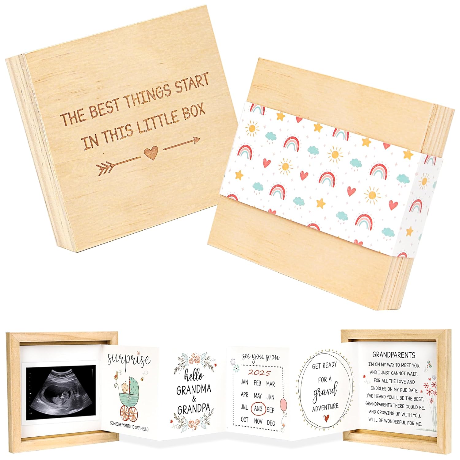 Blinking Stars Baby Sonogram Keepsake Box
