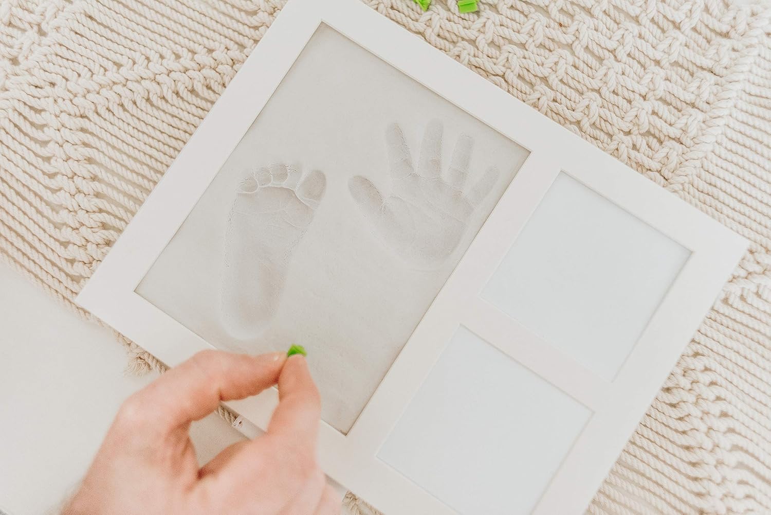 Baby Mushroom Hand Footprint Frame Kit White