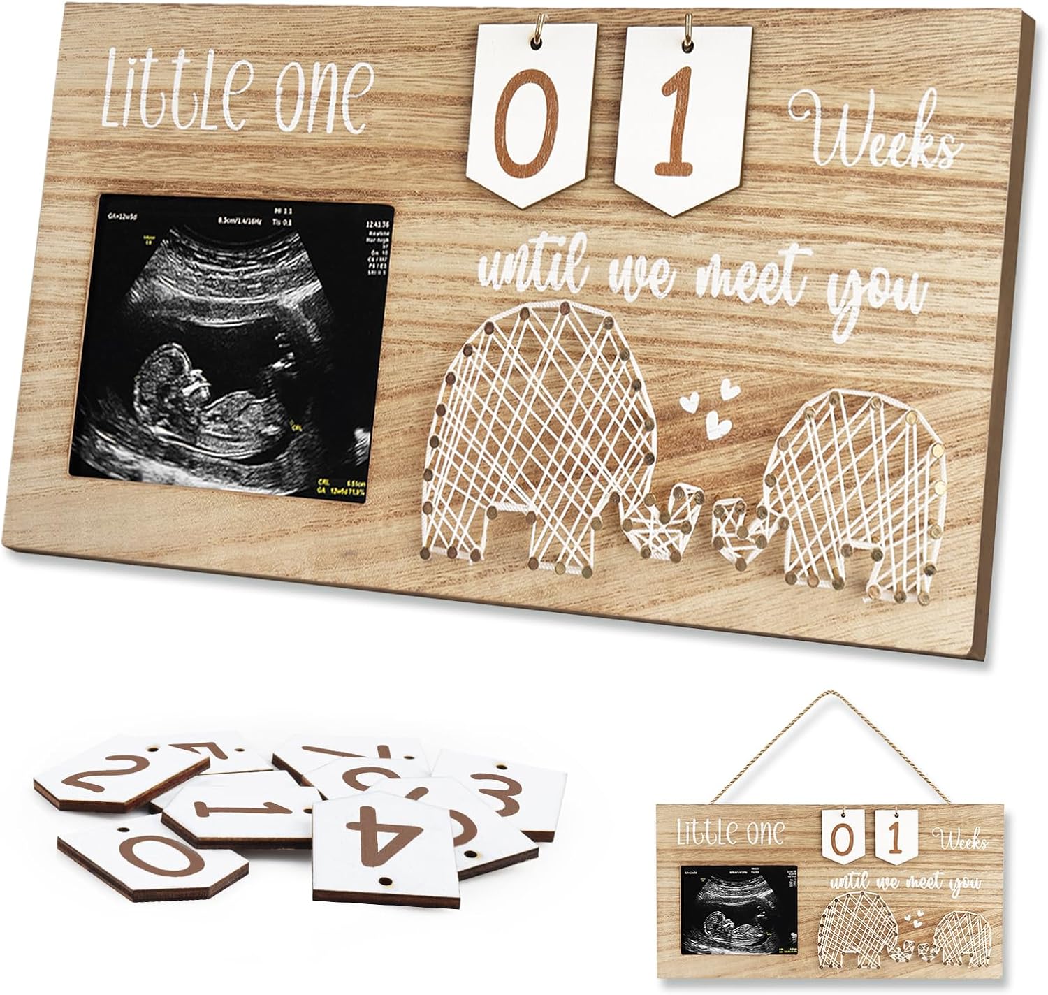 Glodecart Baby Sonogram Frame with Countdown Tiles 1