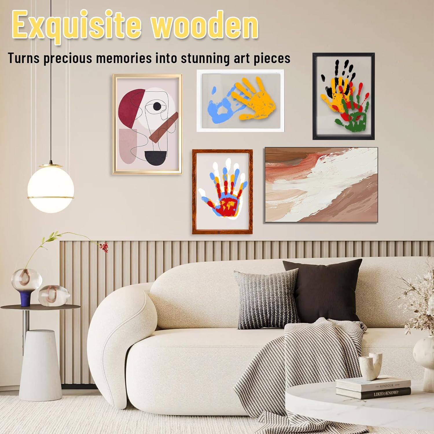 Family Handprint Kit - 6 Colors DIY Keepsake Frame