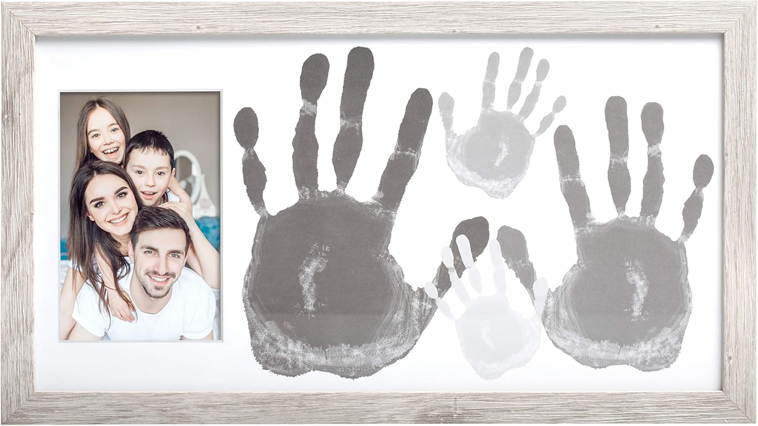Kate Milo Rustic Farmhouse Family Handprint Frame