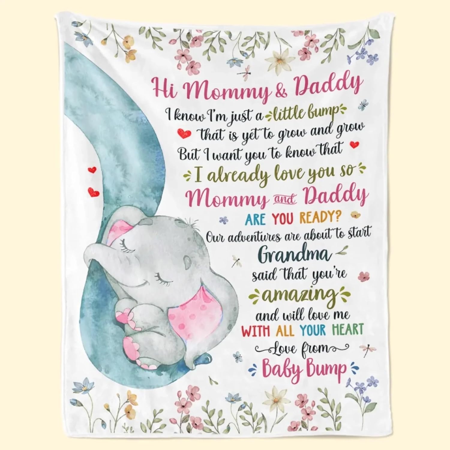 Personalized Hi Mommy and Daddy Blanket for New Parents