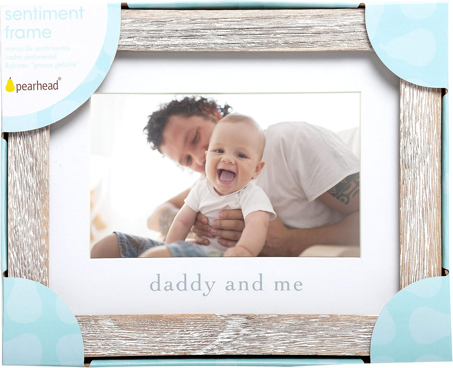 Pearhead Daddy Me Baby Picture Frame - 4x6 Wood Frame
