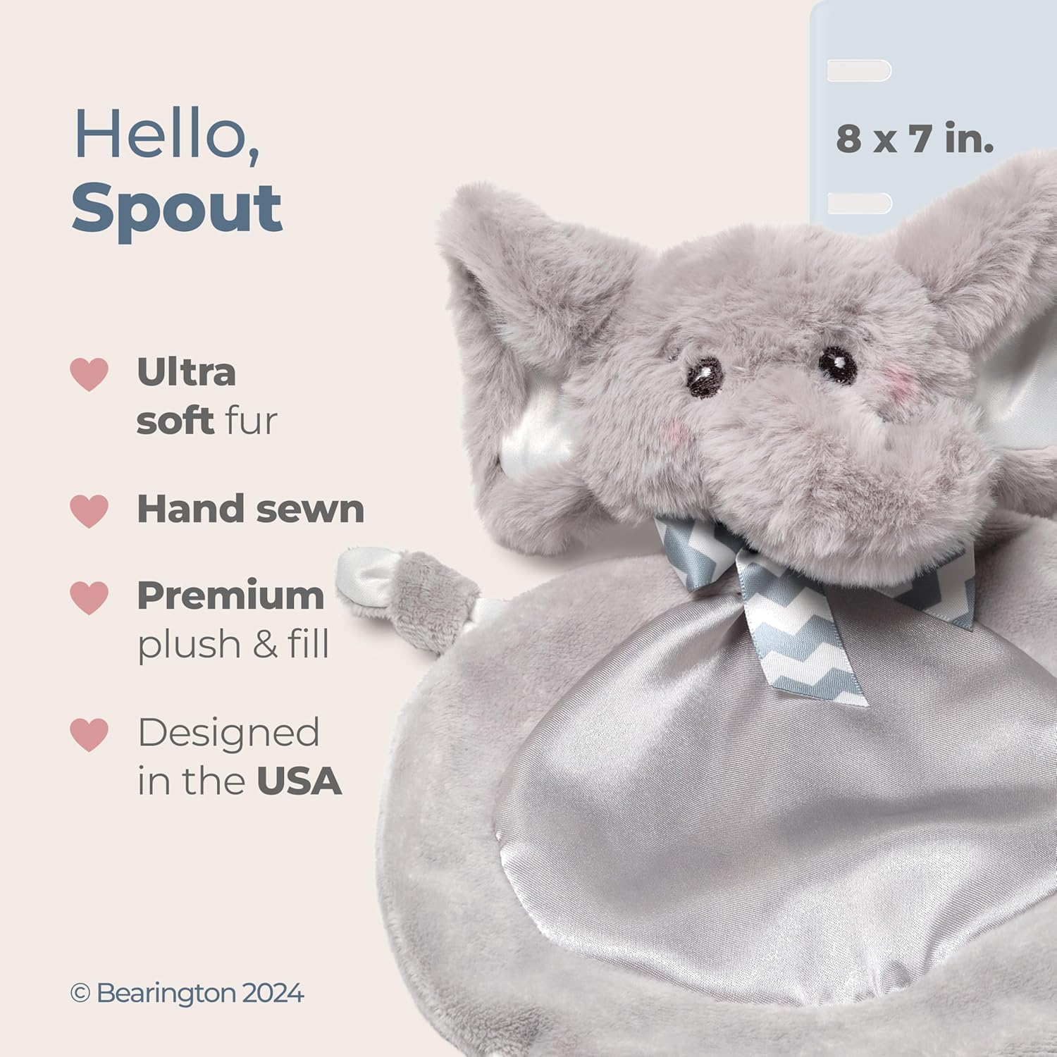 Bearington Collection Baby Elephant Blanket - 8x7 Inch Wee Spout