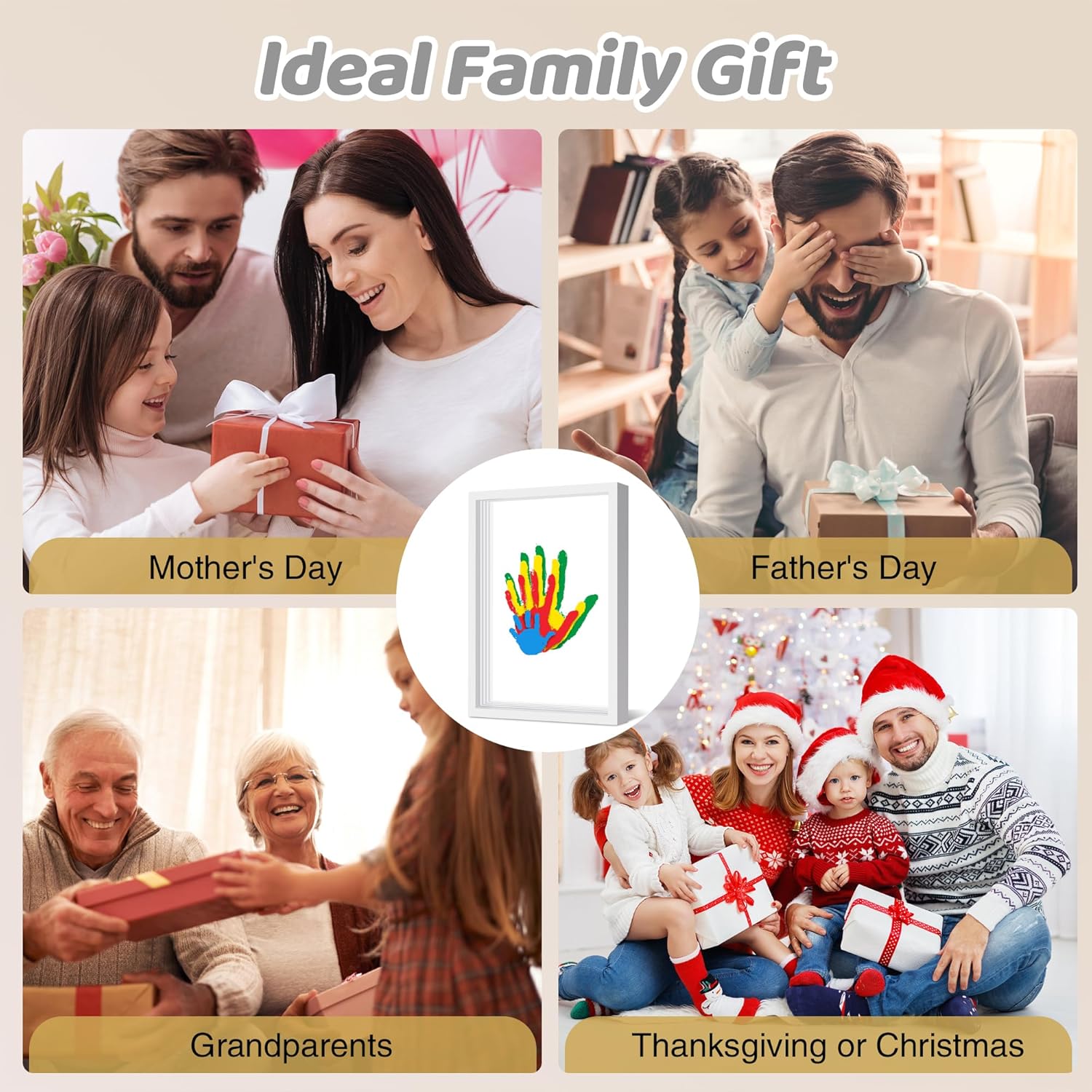 Omrhvi Family Handprint Kit with Frame and Paints