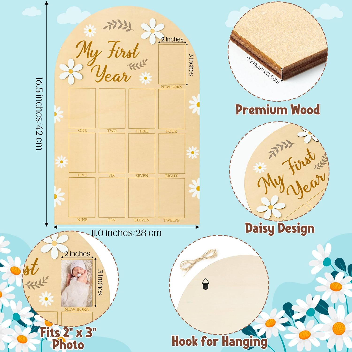 R HORSE First Year Milestone Wooden Board