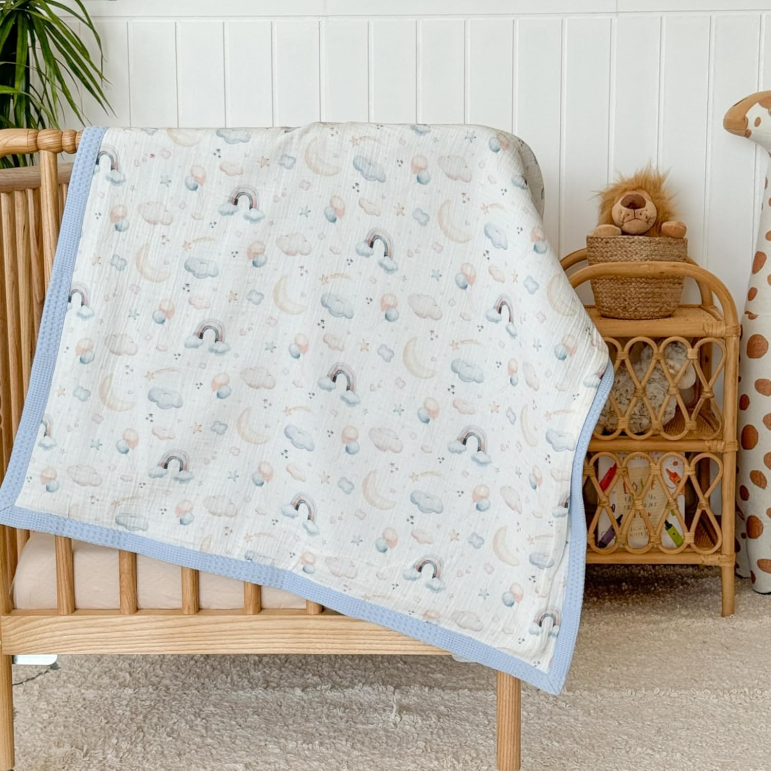 Personalized Baby Blanket with Name Handmade Organic Cotton Keepsake