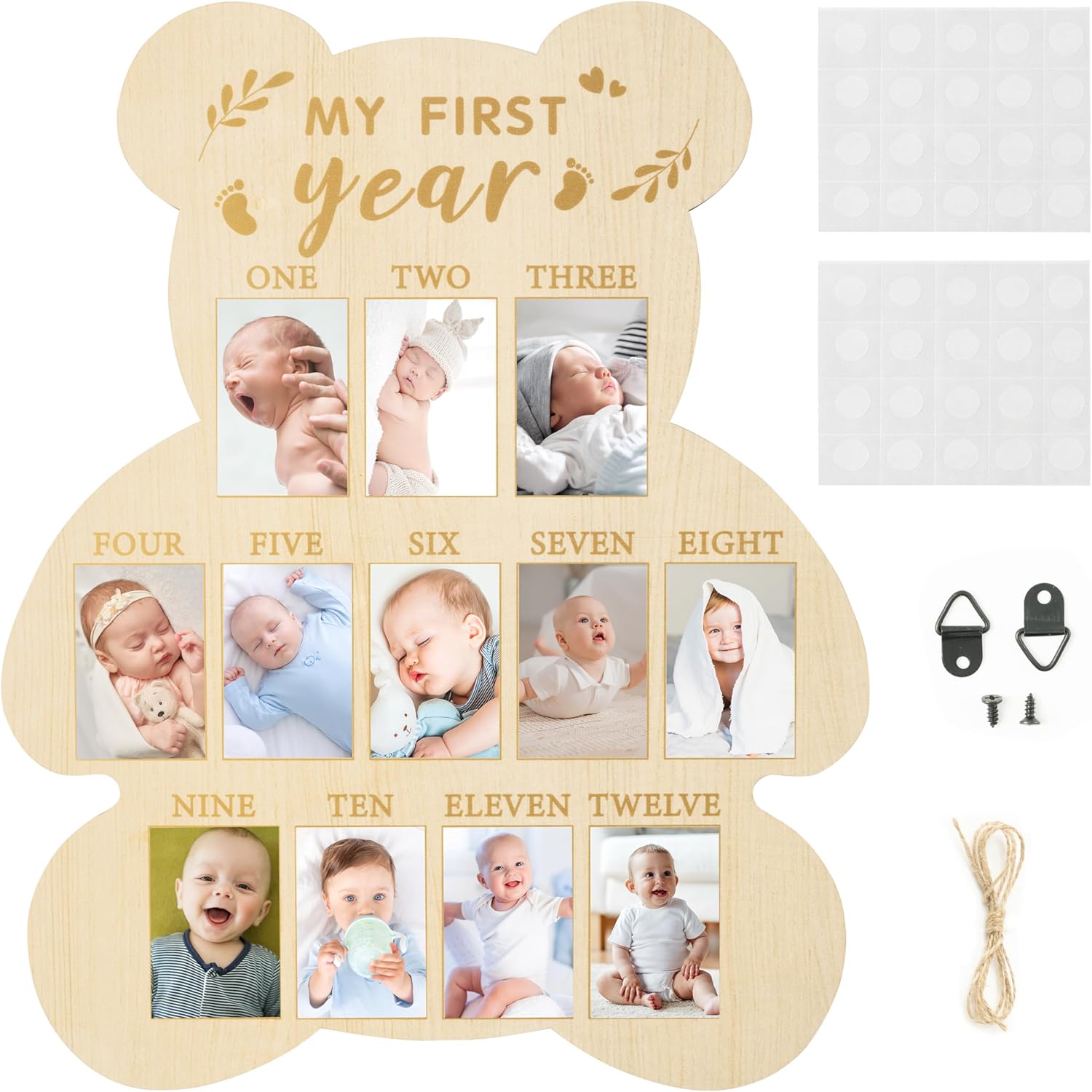 R HORSE 12 Months Milestone Photo Frame Bear Shape