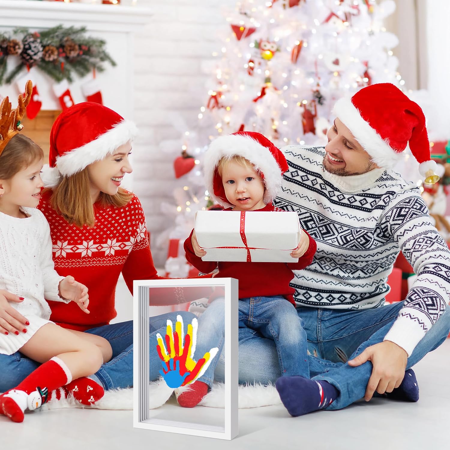 Omrhvi Family Handprint Kit with Frame and Paints