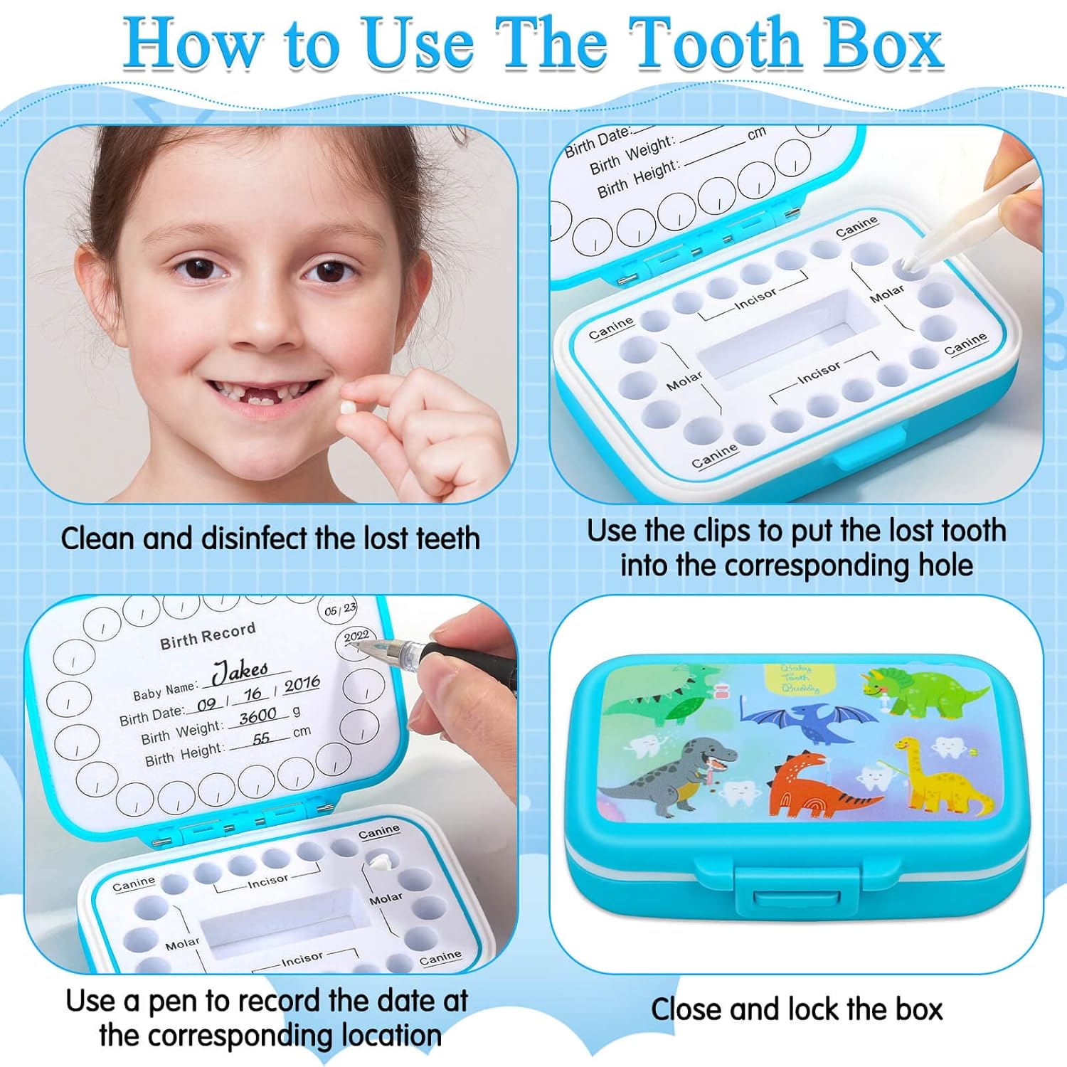 Caffox Tooth Keepsake Box for Kids 1