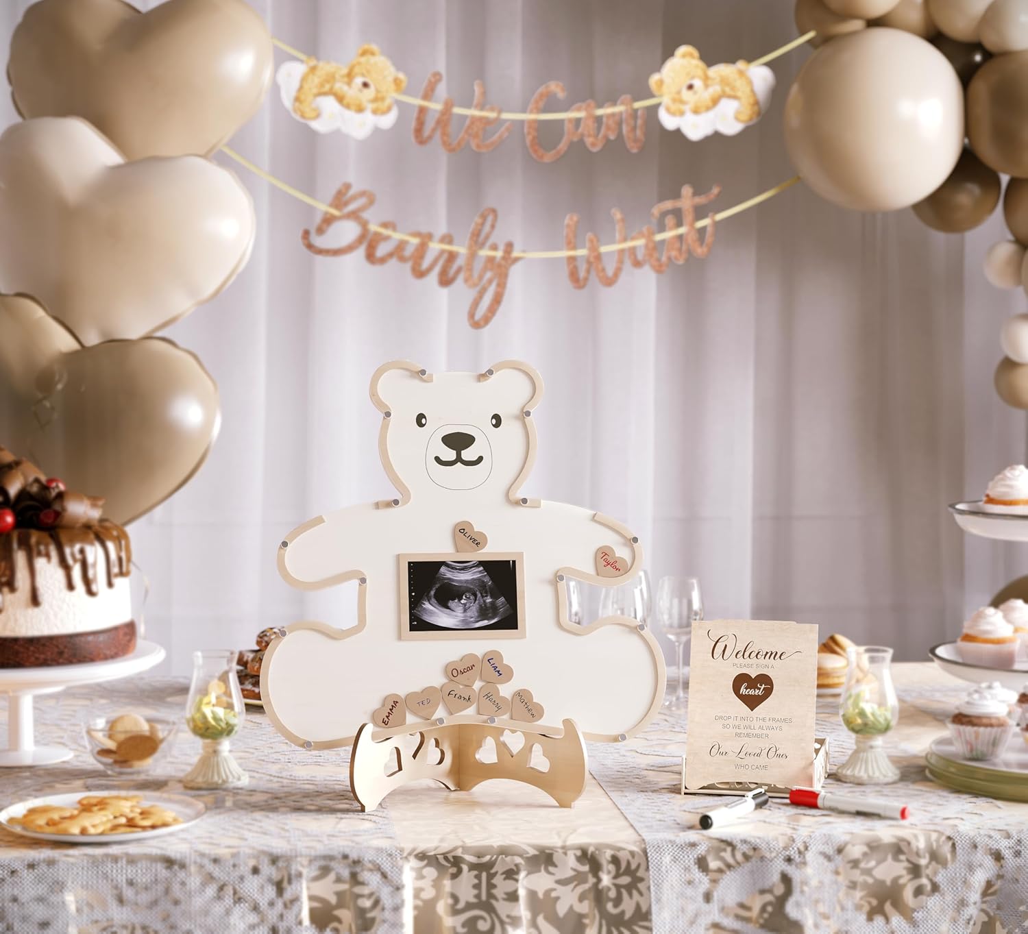 Real Bossy Baby Teddy Bear Guest Book Frame