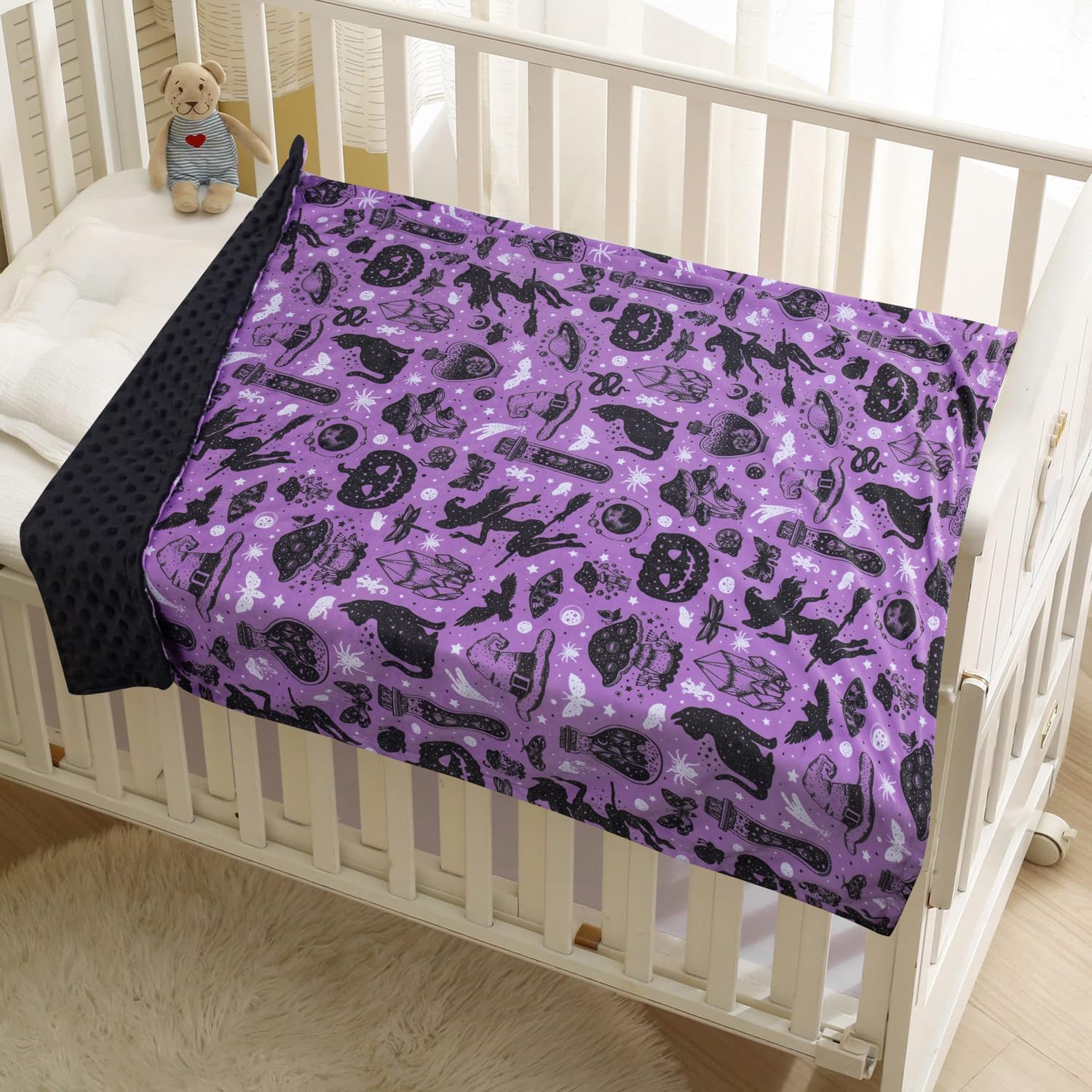 Donsonny Halloween Witch Baby Blanket 30x40 Inch Soft Minky