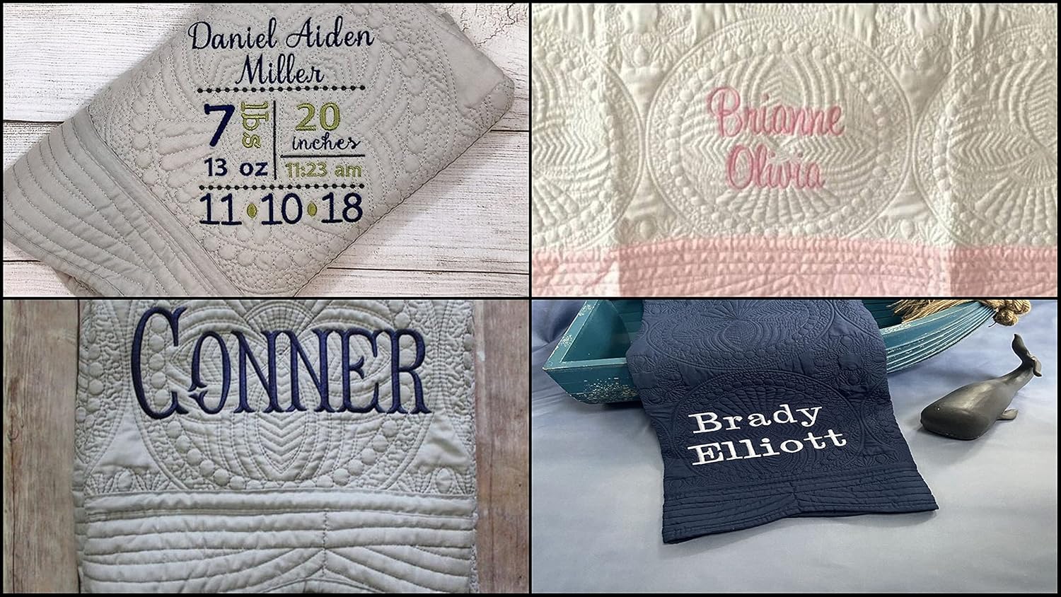 Personalized Baby Quilt with Monogram for Boys Girls