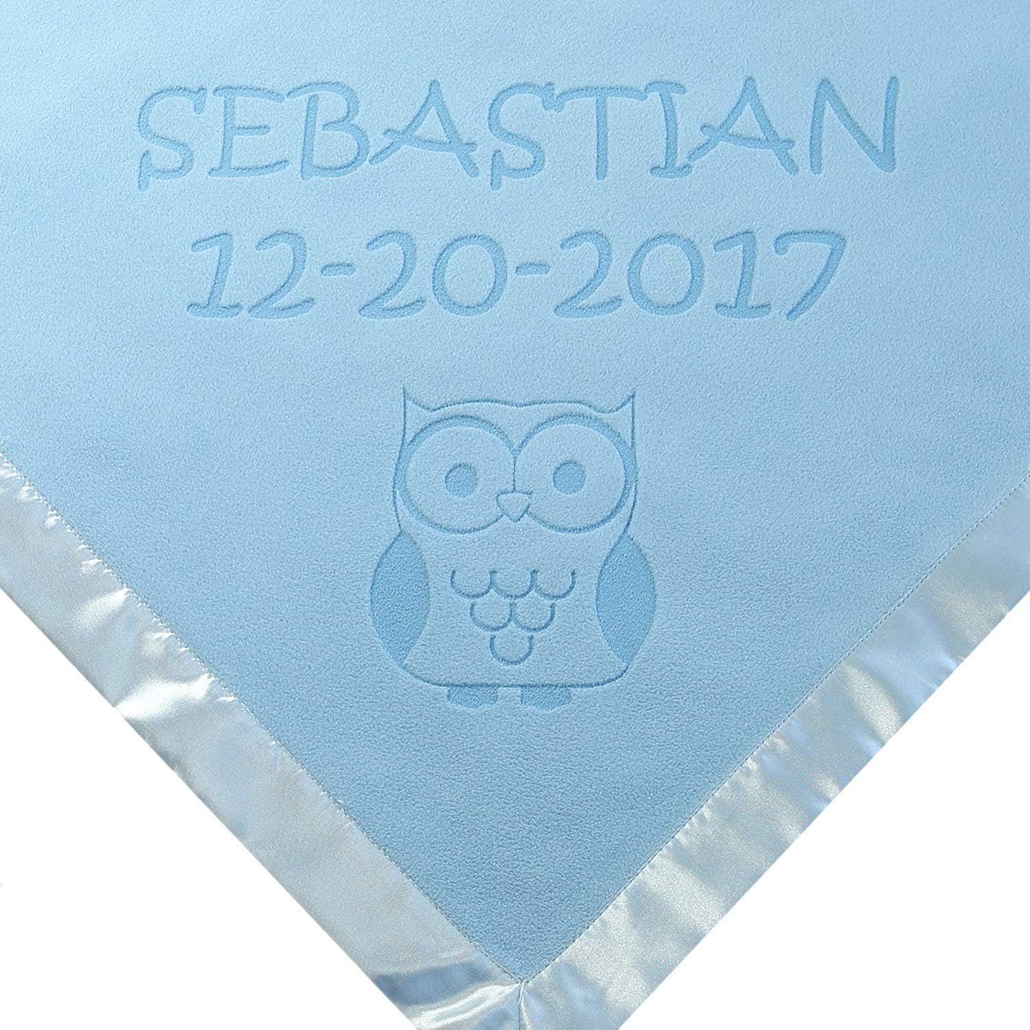 Custom Catch Personalized Owl Baby Blanket for Boy